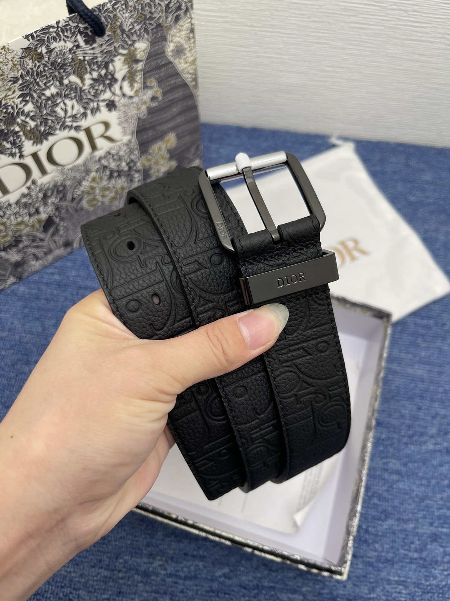 Dior Basic Belt Cow Leather Black Adjustable L