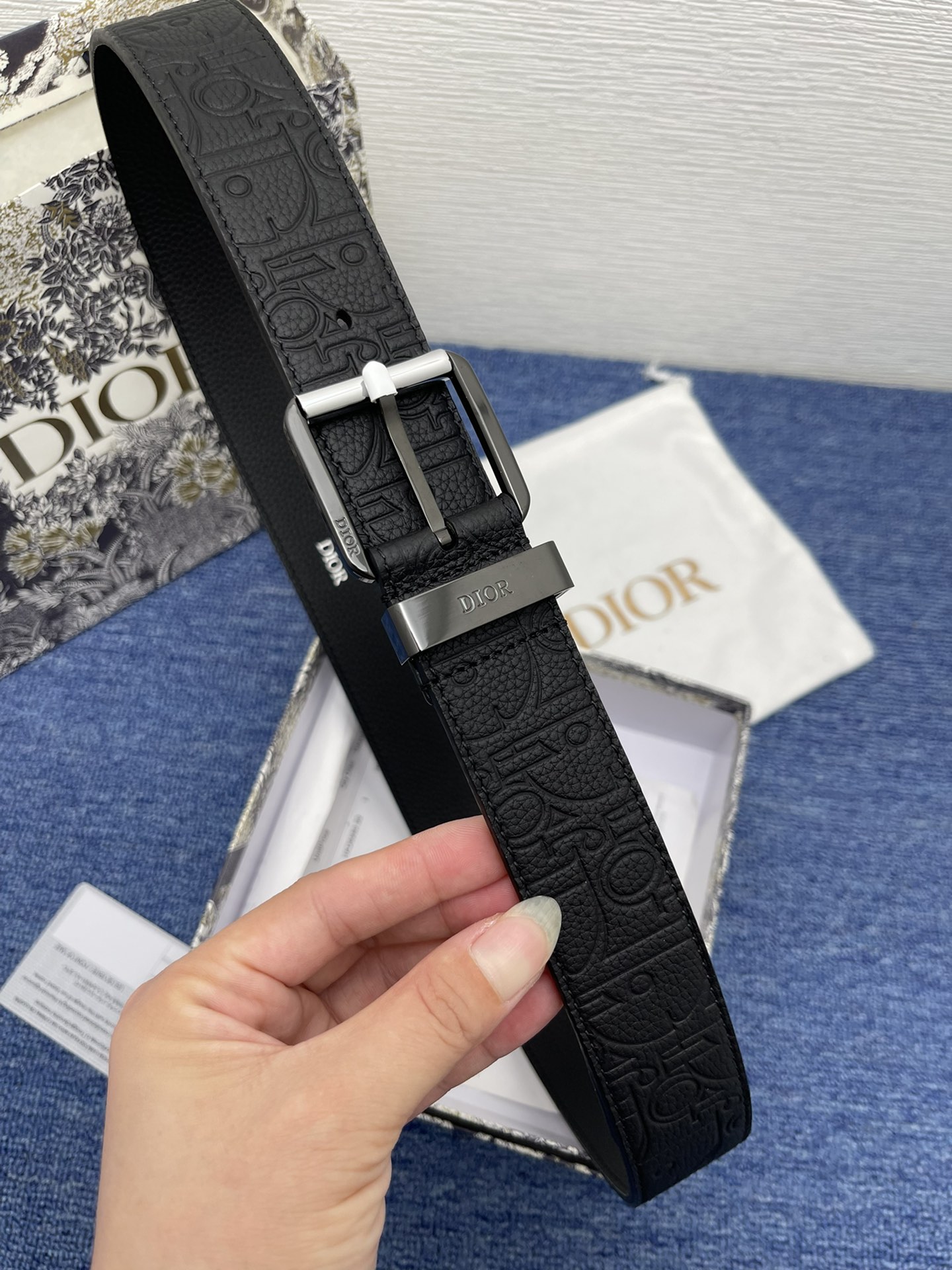 Dior Basic Belt Cow Leather Black Adjustable L