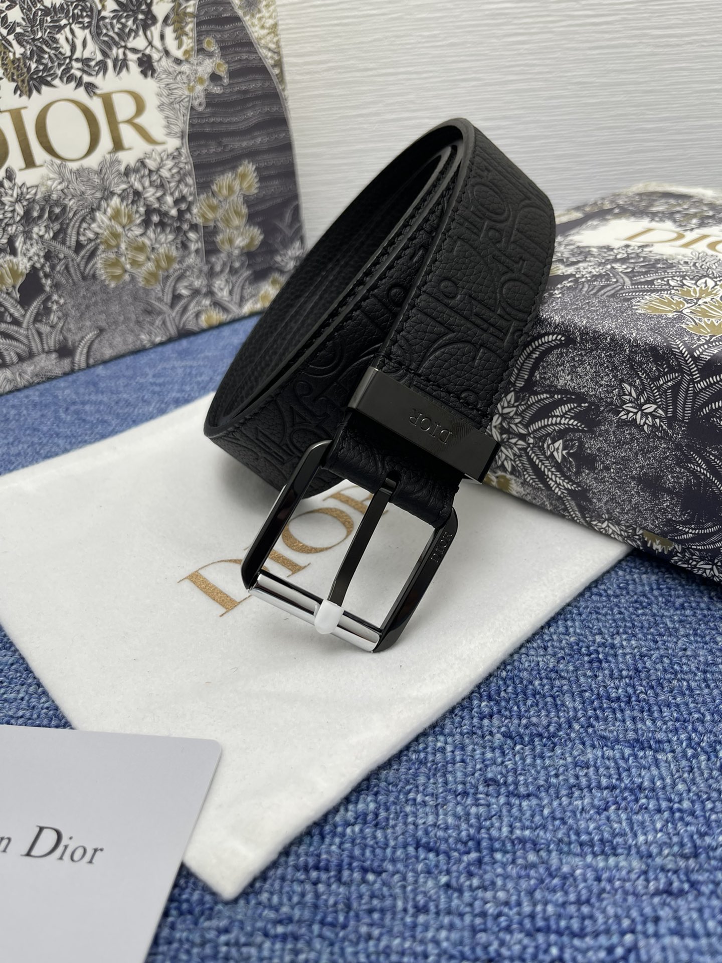 Dior Basic Belt Cow Leather Black Adjustable L