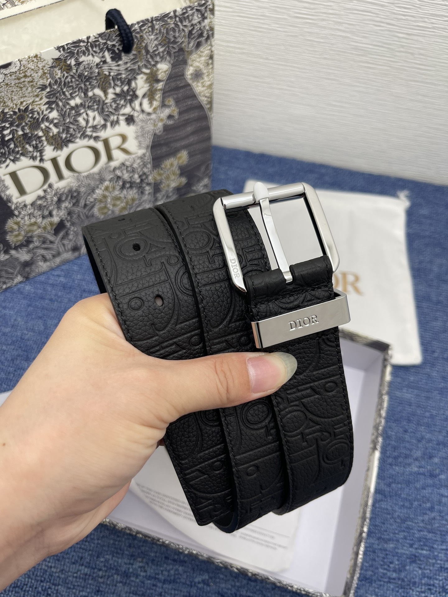 Dior Basic Belt Cow Leather Black Adjustable L