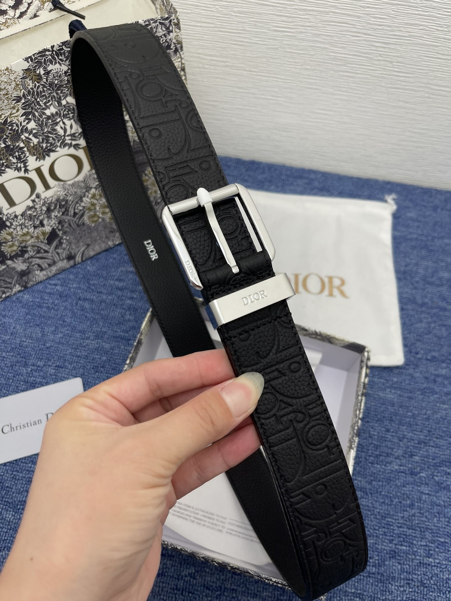 Dior Basic Belt Cow Leather Black Adjustable L