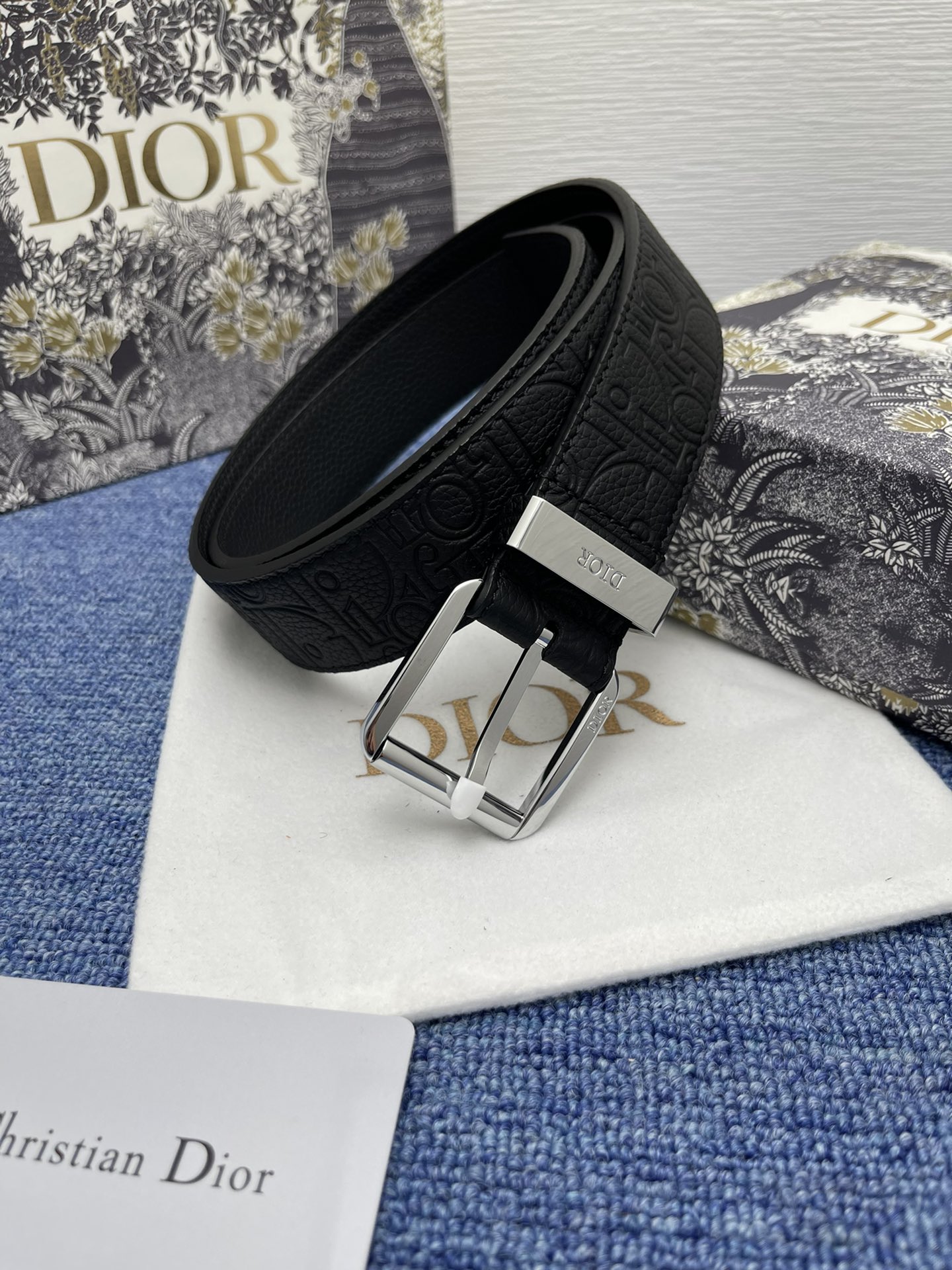 Dior Basic Belt Cow Leather Black Adjustable L