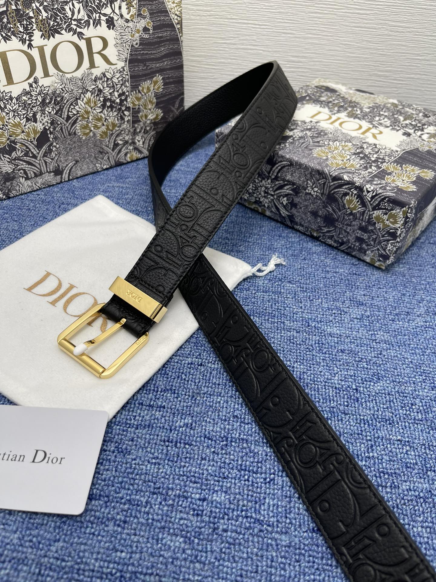 Dior Basic Belt Cow Leather Black Adjustable L