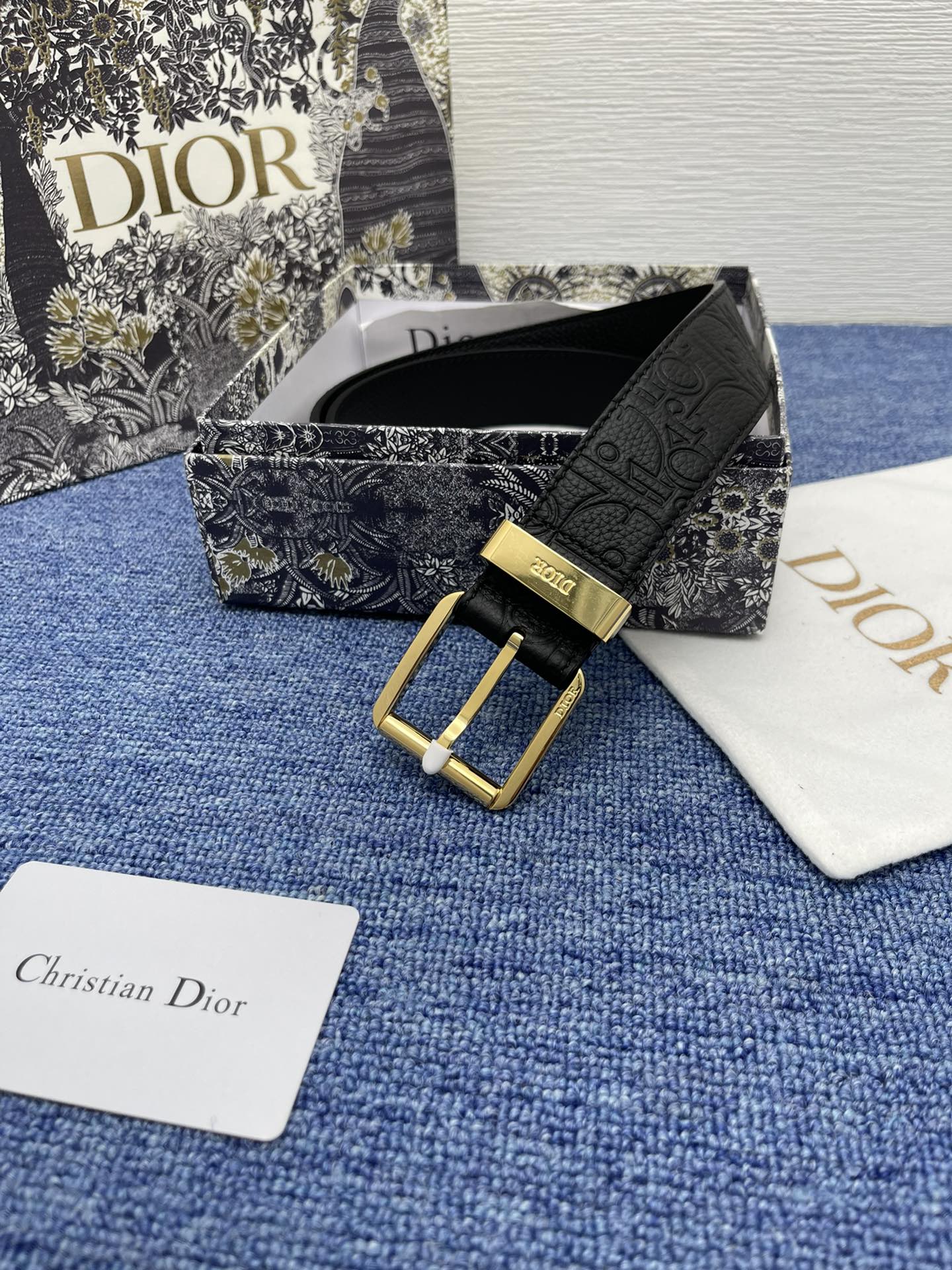 Dior Basic Belt Cow Leather Black Adjustable L