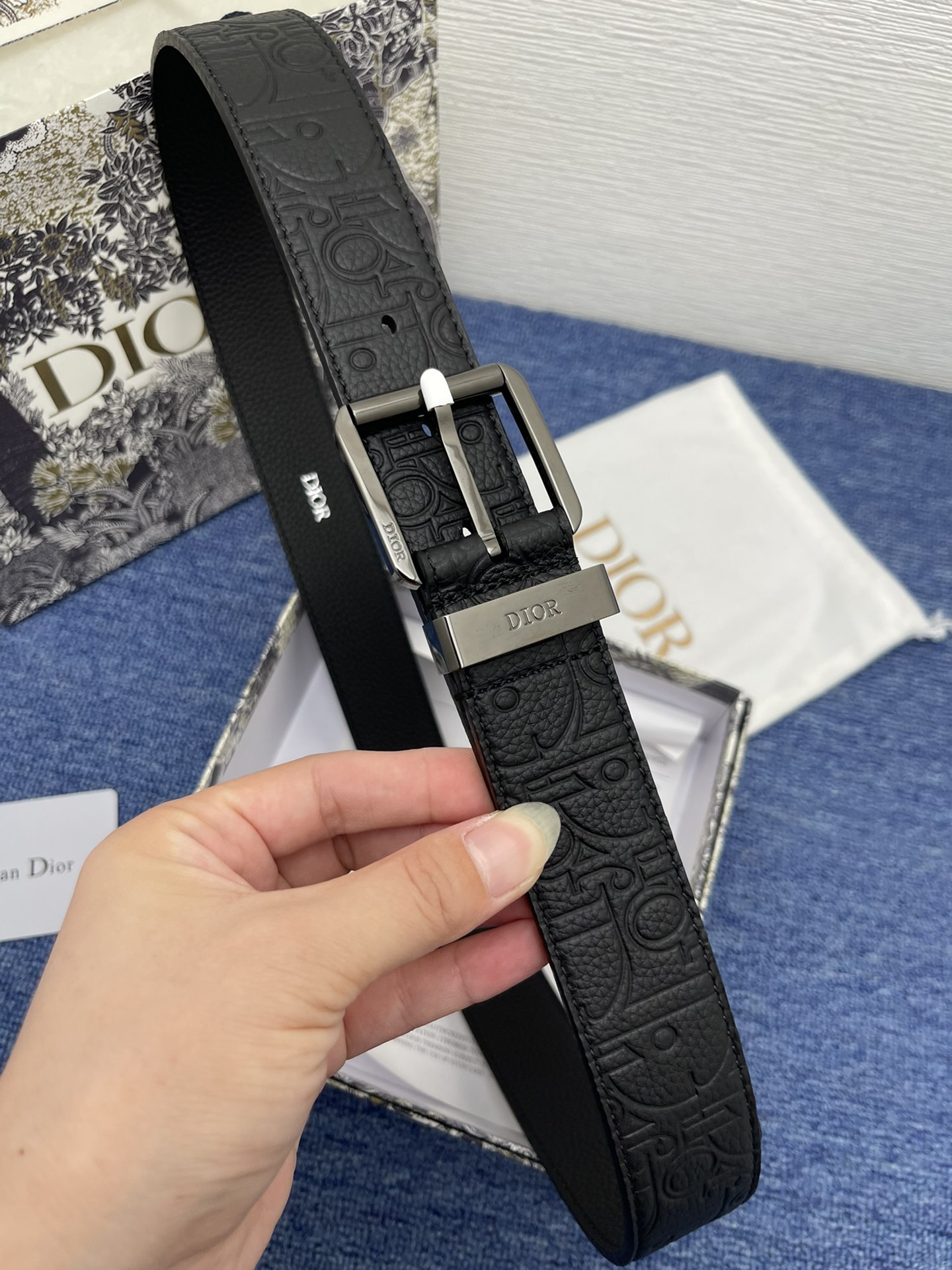 Dior Basic Belt Cow Leather Black Adjustable L