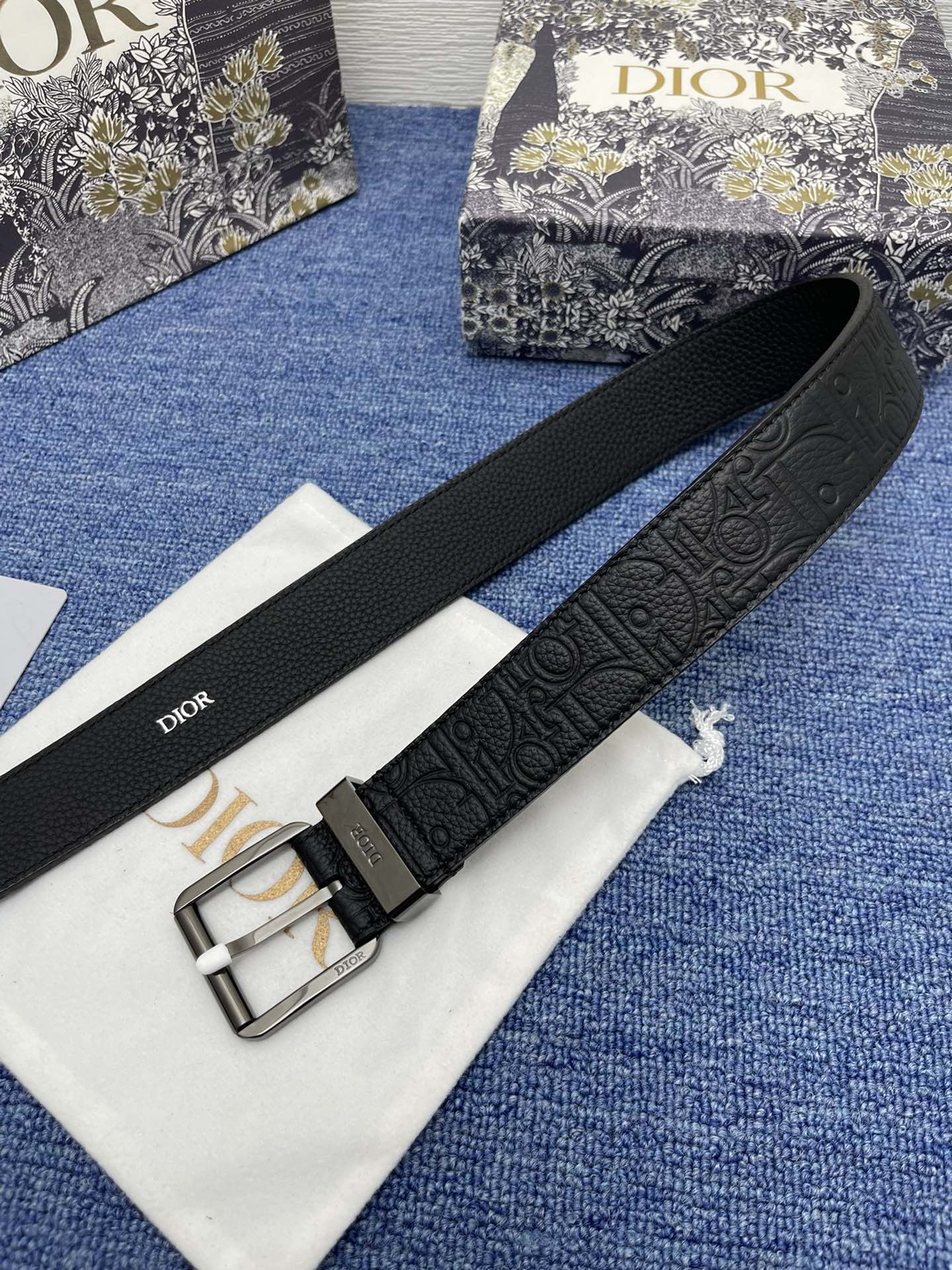 Dior Basic Belt Cow Leather Black Adjustable L