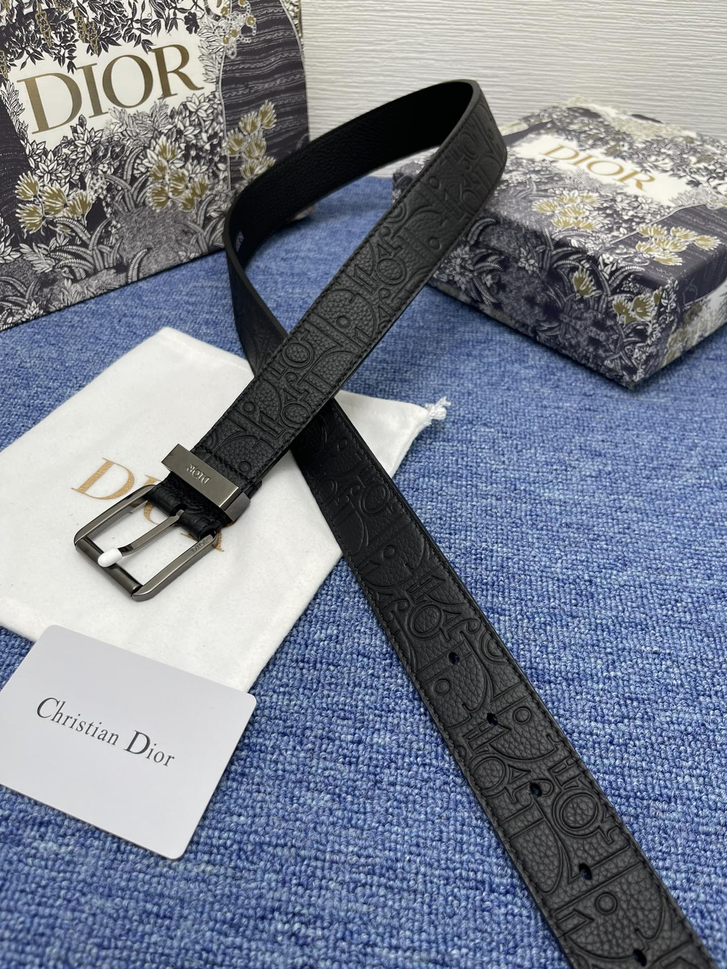 Dior Basic Belt Cow Leather Black Adjustable L