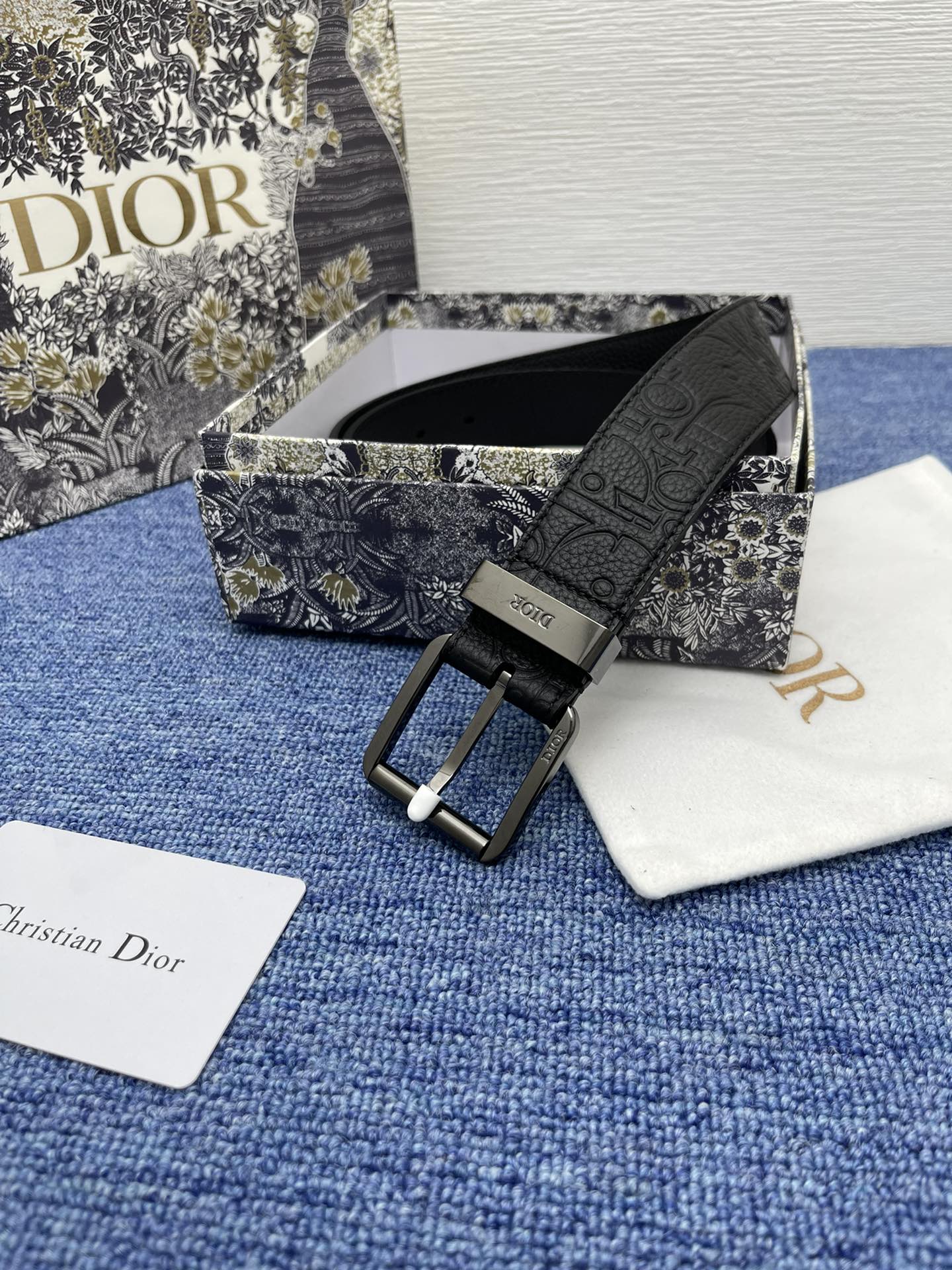 Dior Basic Belt Cow Leather Black Adjustable L