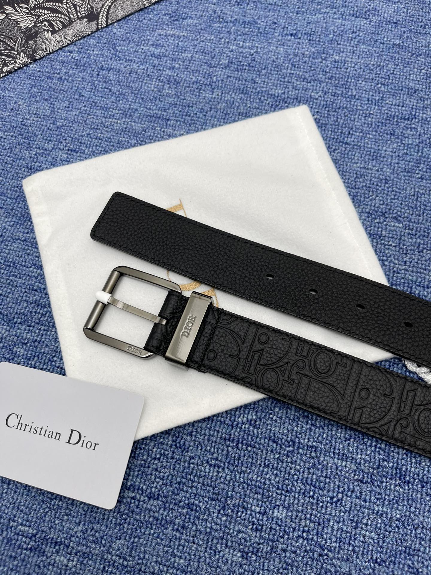 Dior Basic Belt Cow Leather Black Adjustable L