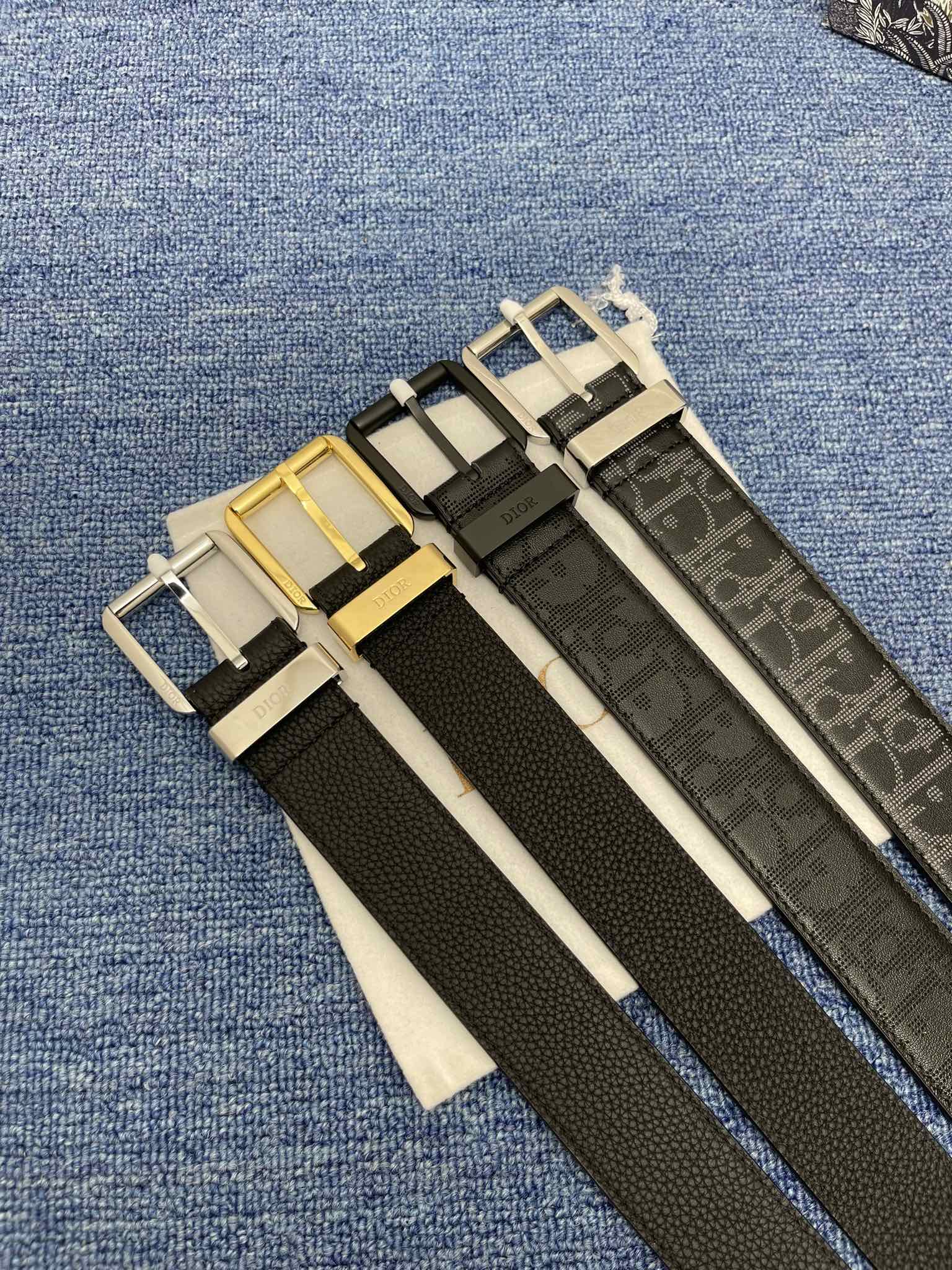 Dior Male Basic Belt Cow Leather Black Adjustable S-m