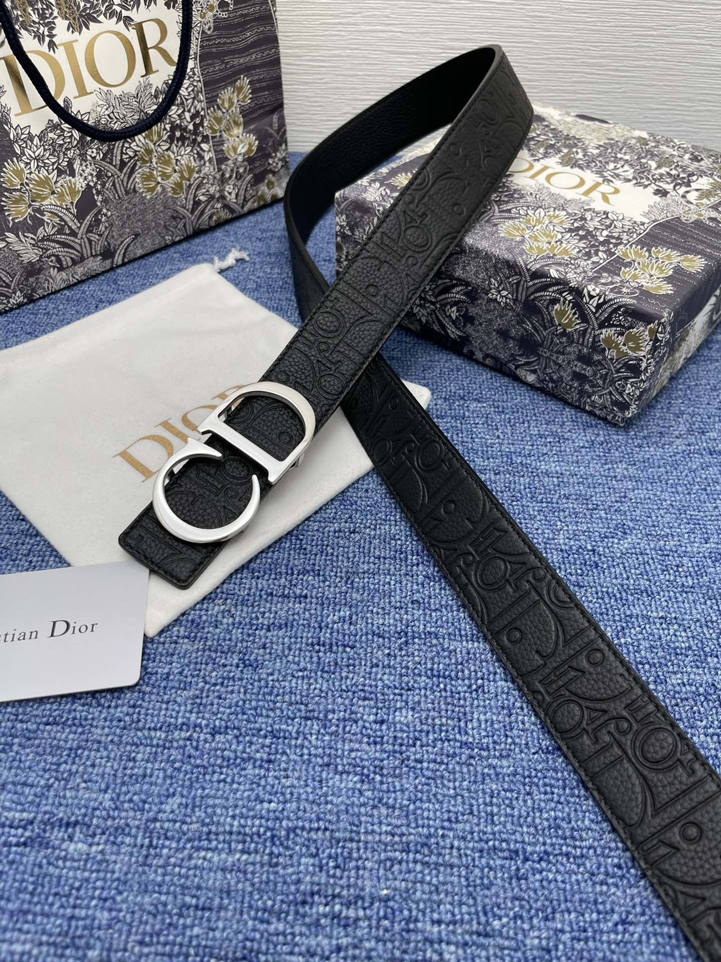 Dior Basic Belt Cow Leather Black Adjustable L