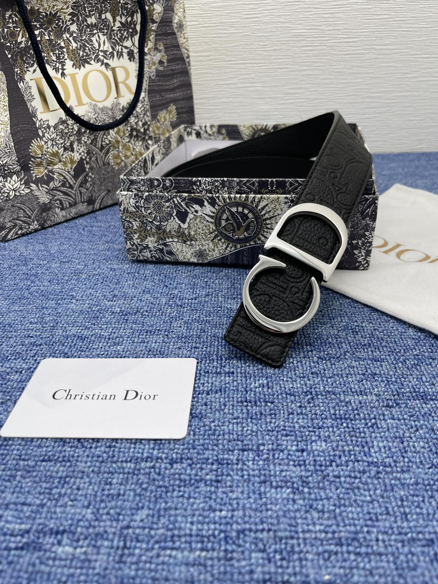 Dior Basic Belt Cow Leather Black Adjustable L
