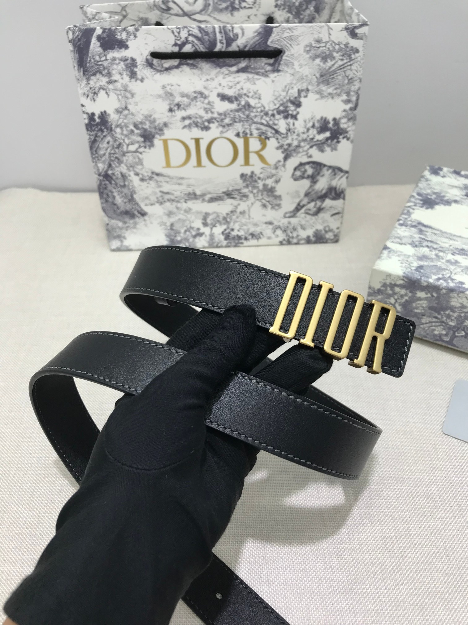 Dior Female Basic Belt Cow Leather Gold S-m-l