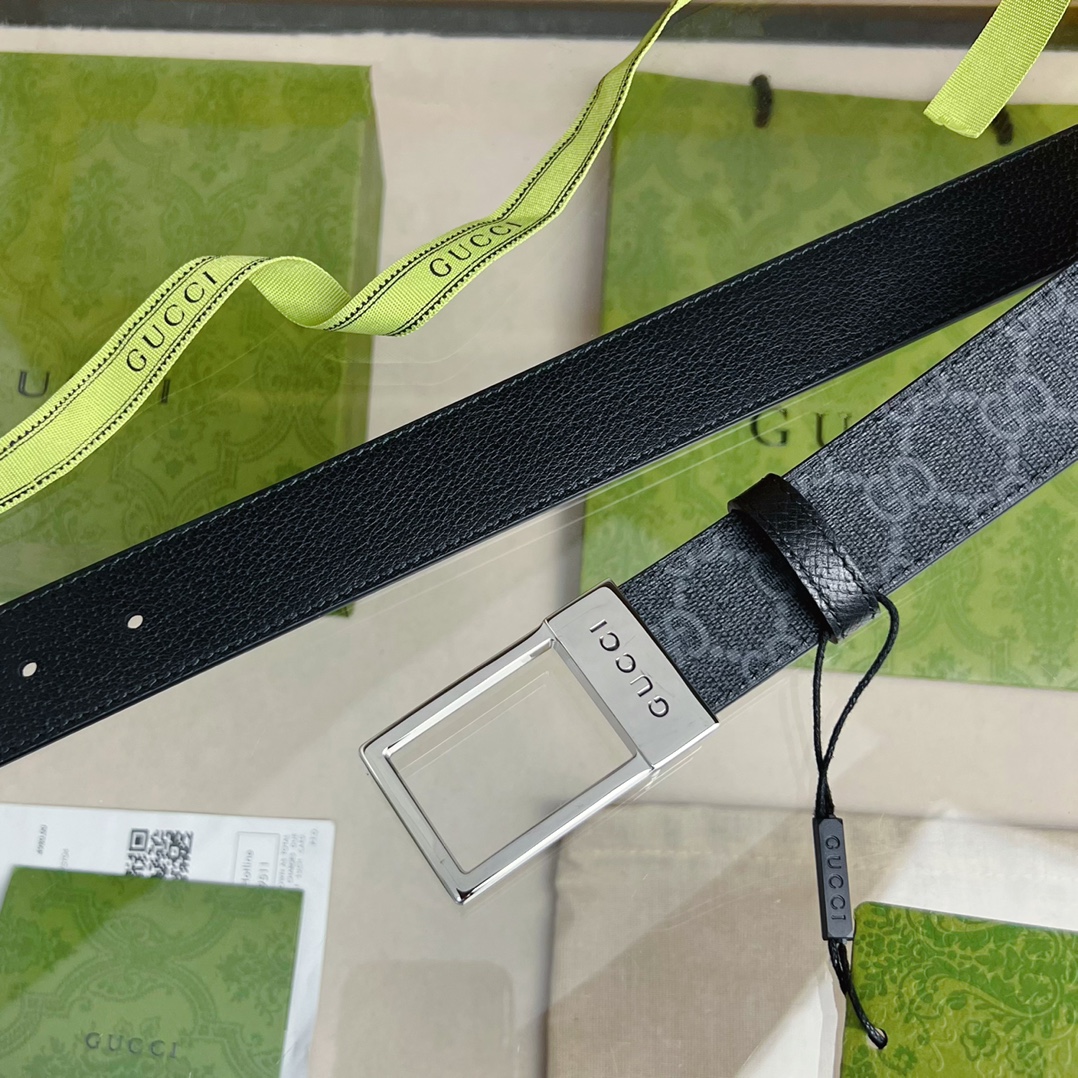 Gucci Male Basic Belt Canvas Black S-m