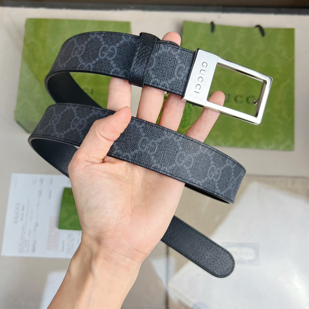 Gucci Male Basic Belt Canvas Black S-m