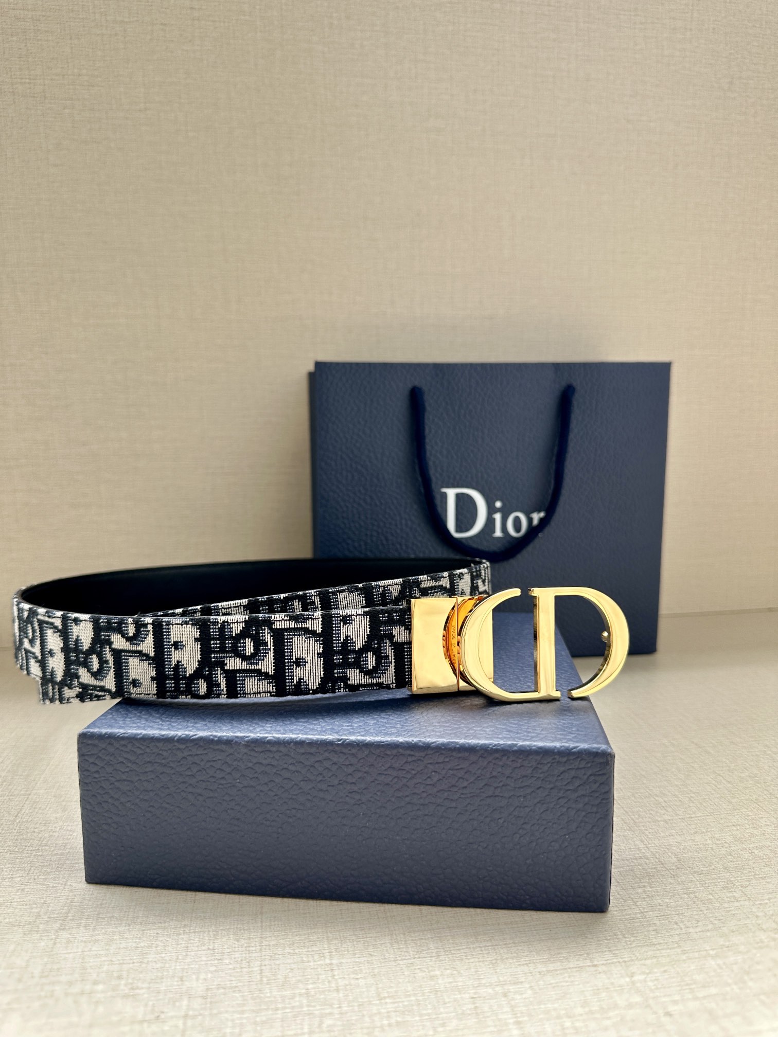 Dior Female Basic Belt Cow Leather Gold 30mm-m-l
