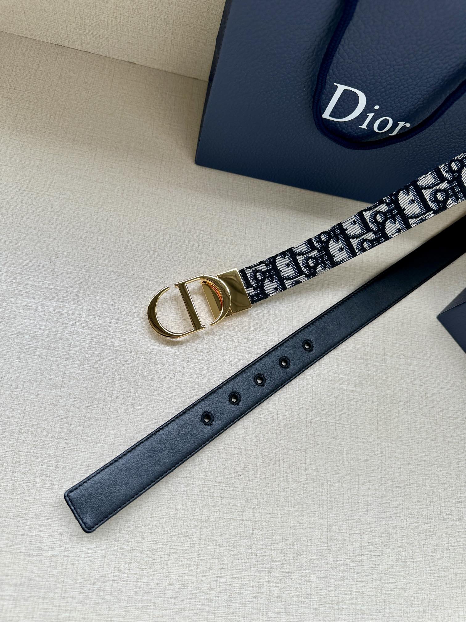 Dior Female Basic Belt Cow Leather Gold 30mm-m-l