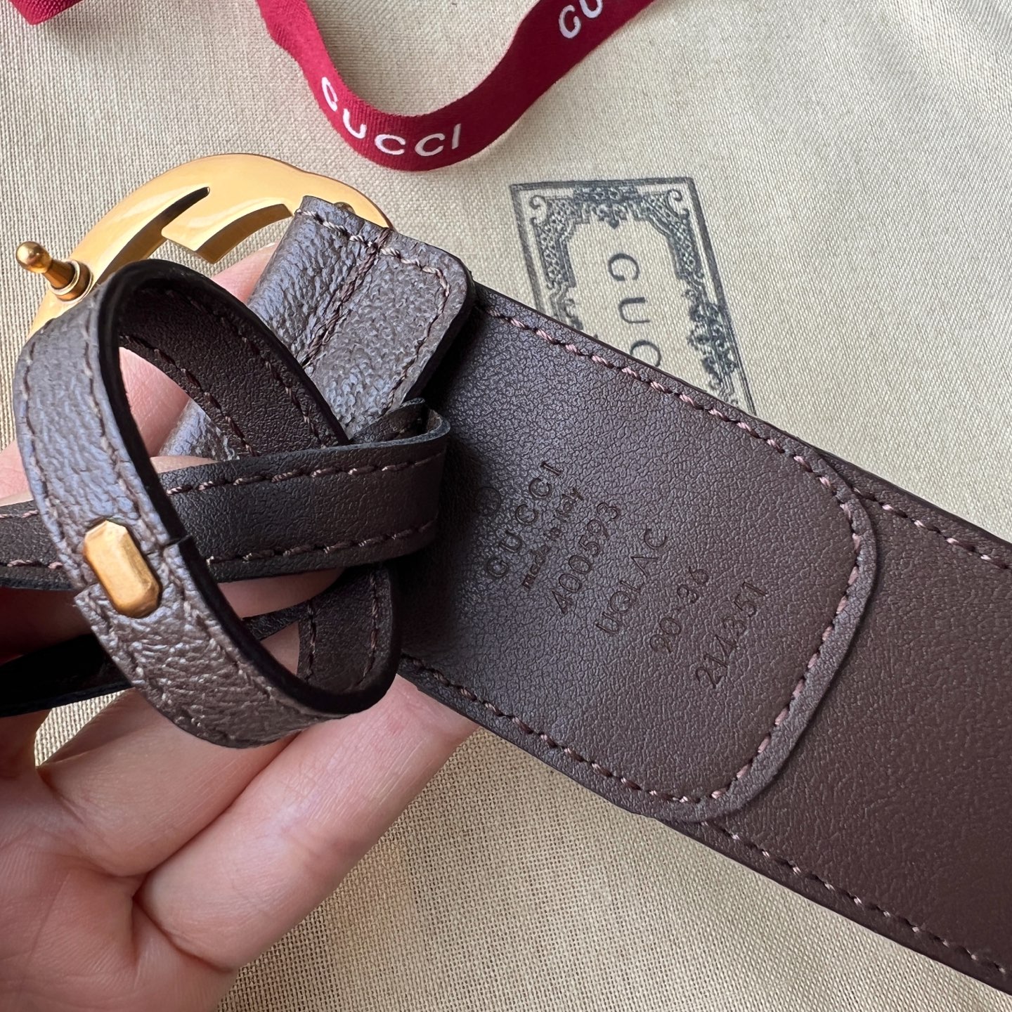 Gucci Basic Belt Canvas White Wide Width M