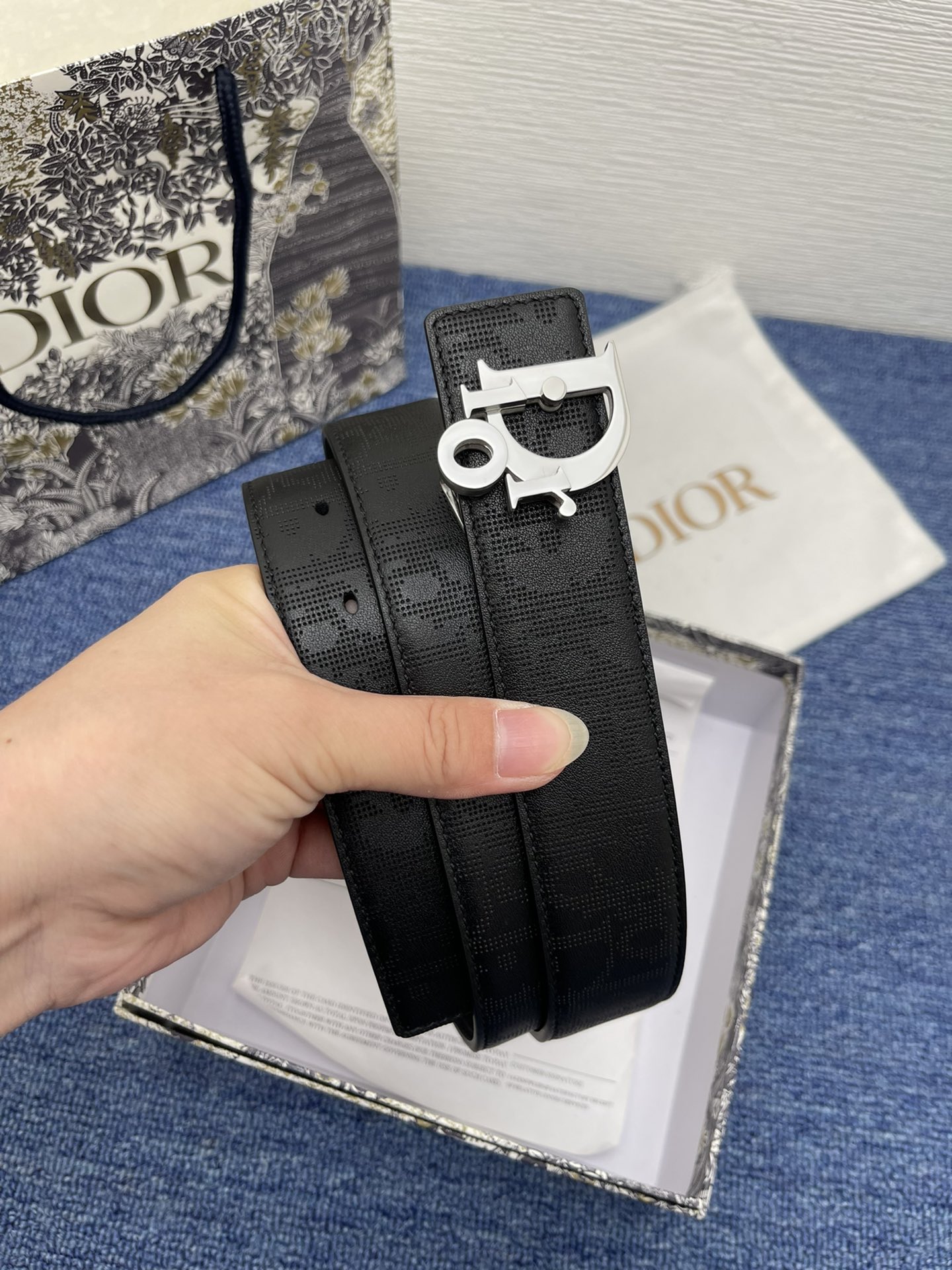 Dior Pin Buckle Belt Black Adjustable M