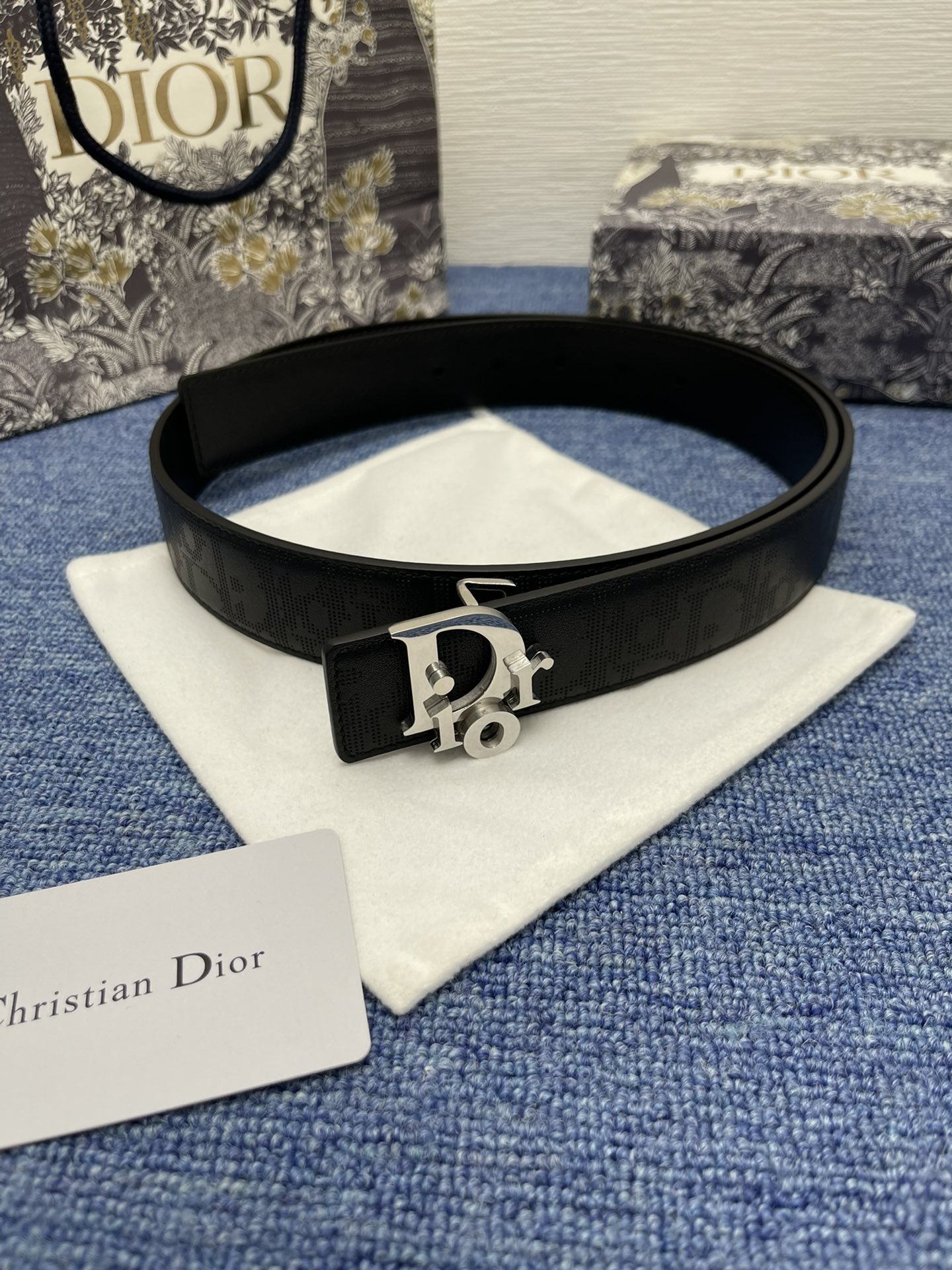 Dior Pin Buckle Belt Black Adjustable M