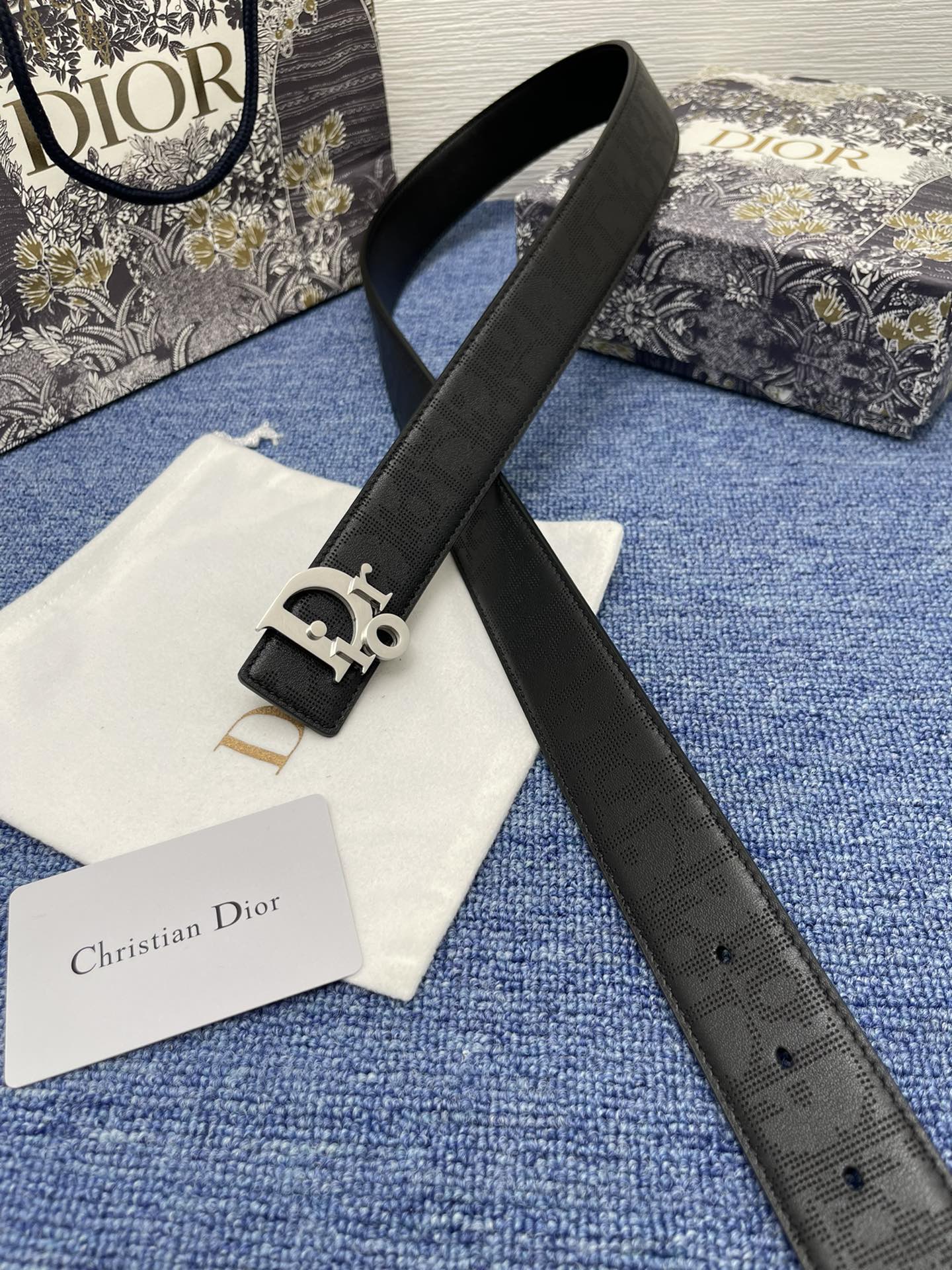 Dior Pin Buckle Belt Black Adjustable M