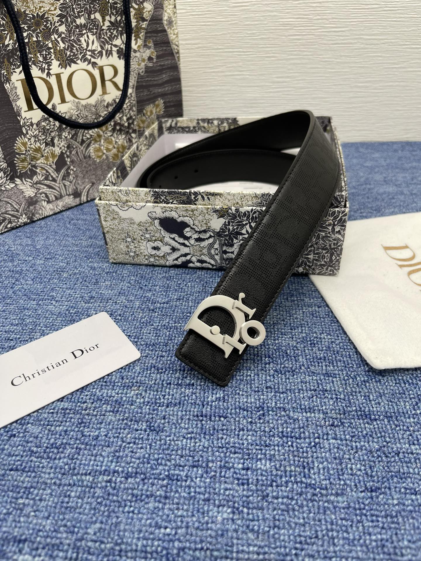 Dior Pin Buckle Belt Black Adjustable M