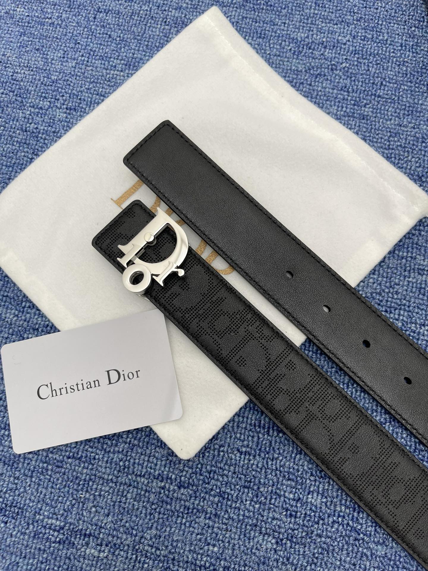 Dior Pin Buckle Belt Black Adjustable M