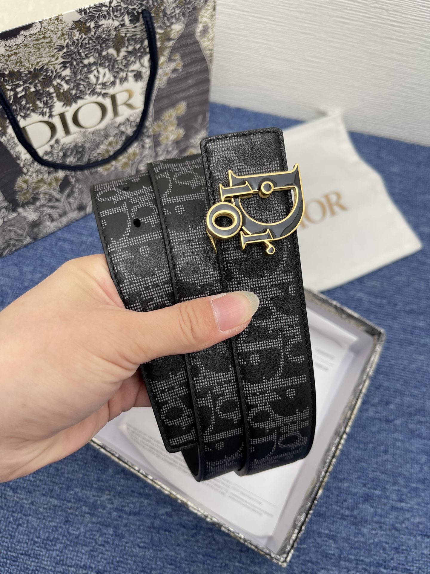 Dior Pin Buckle Belt Black Adjustable M