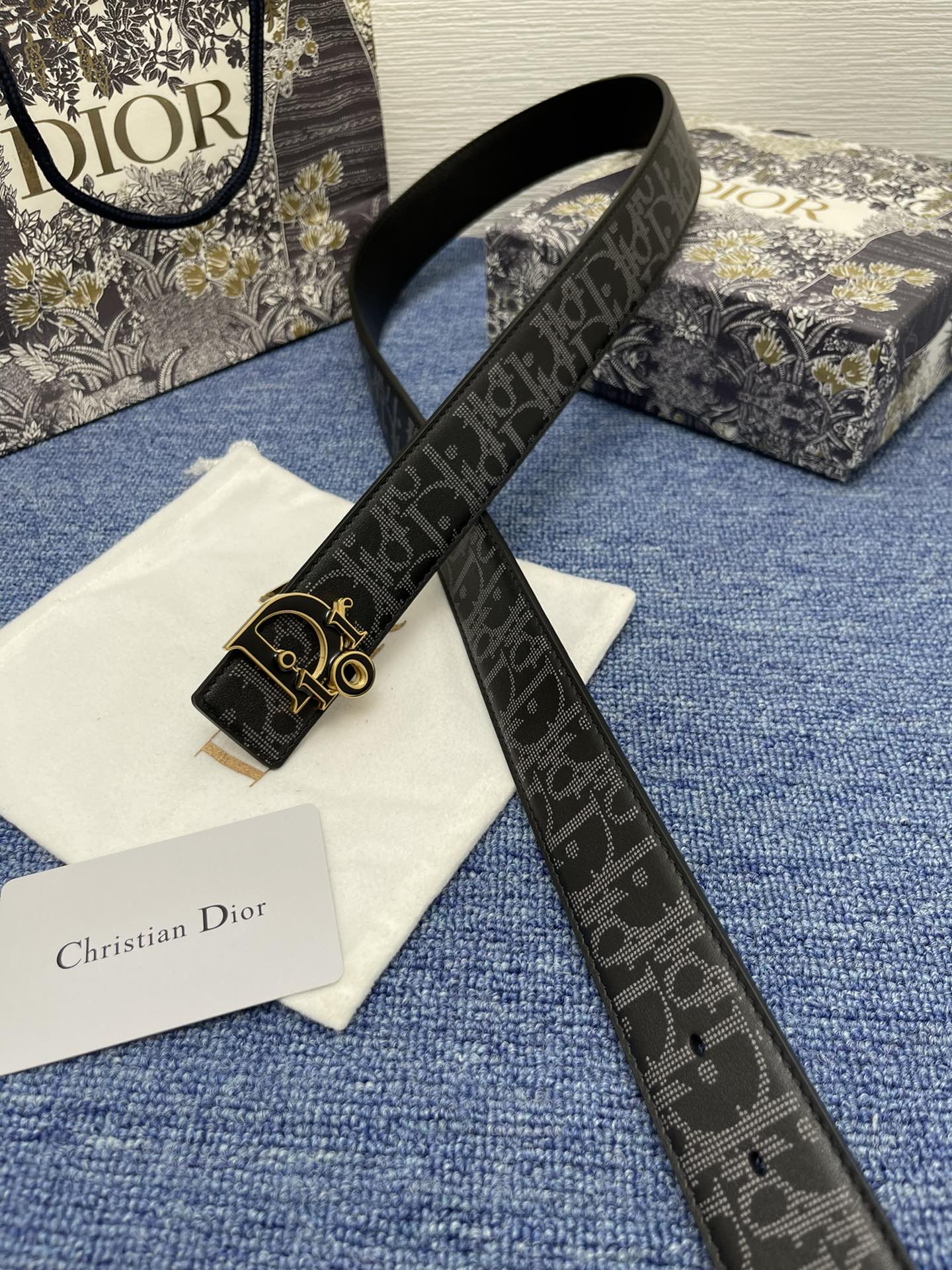 Dior Pin Buckle Belt Black Adjustable M