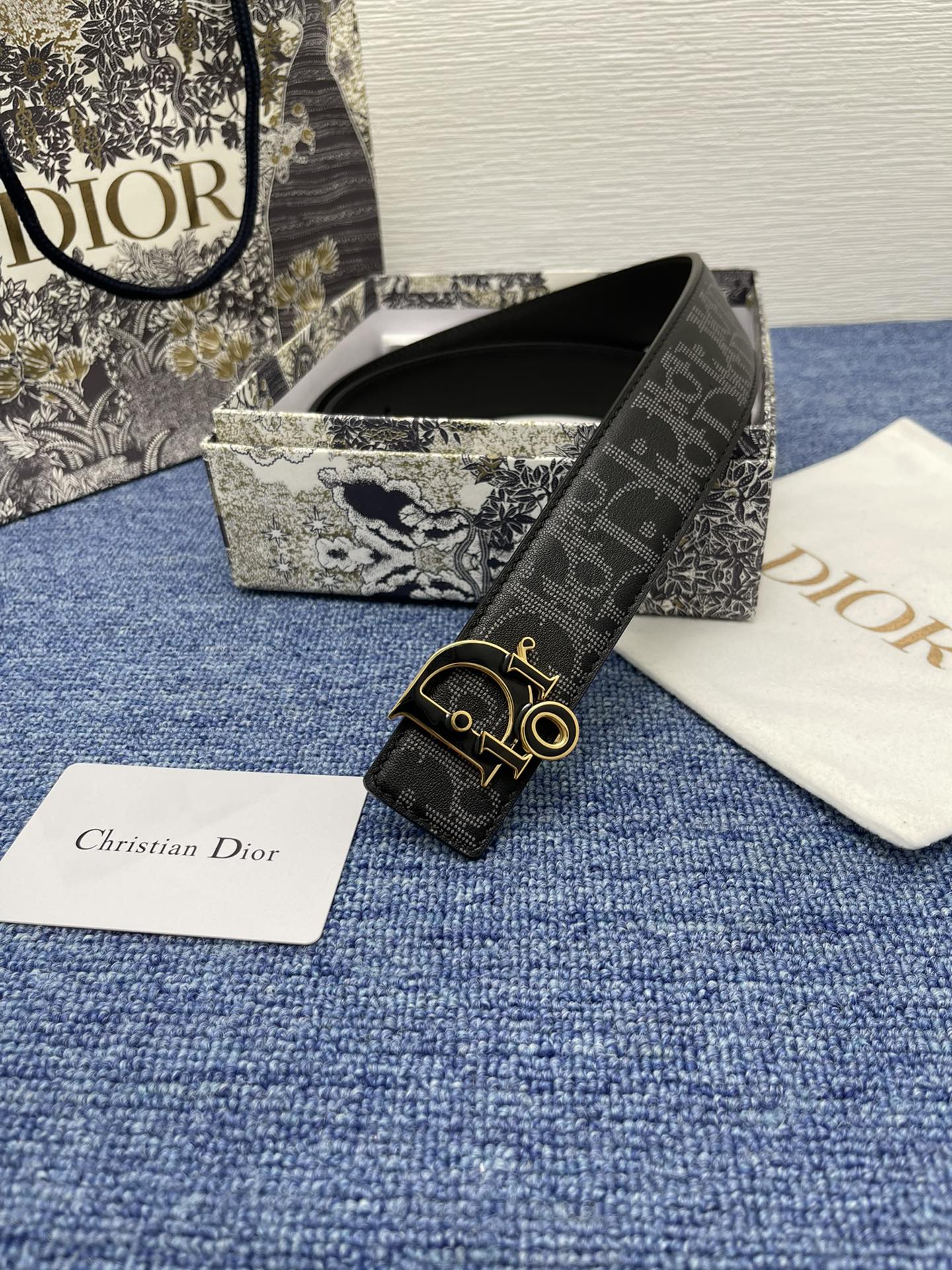 Dior Pin Buckle Belt Black Adjustable M