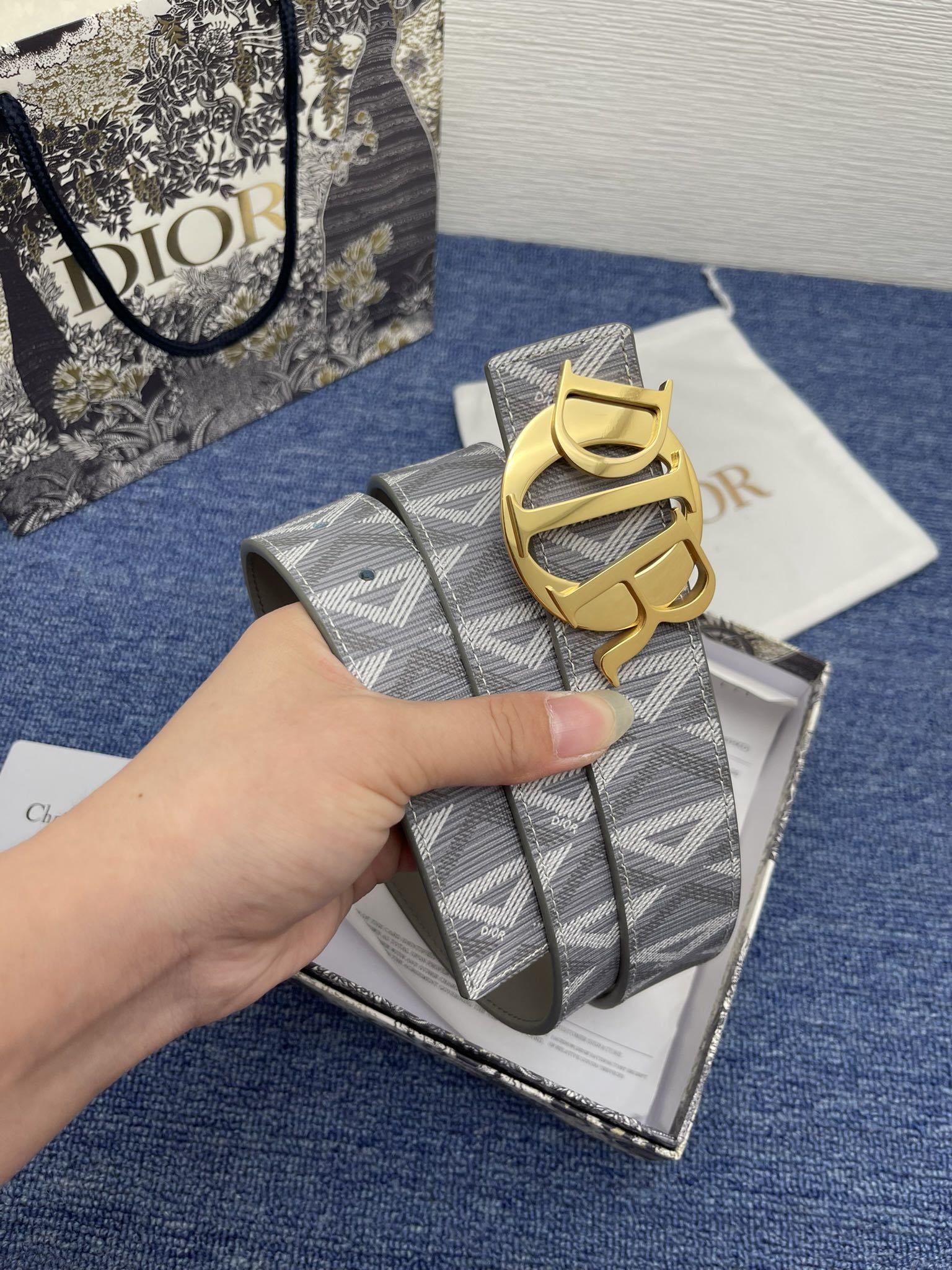 Dior Male Basic Belt Cow Leather Black Adjustable S-m