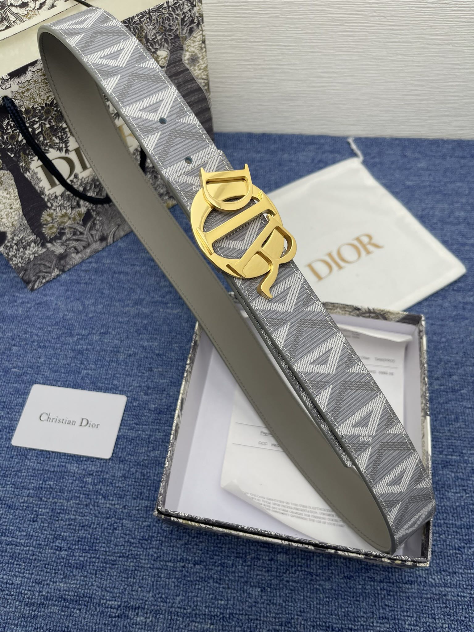 Dior Male Basic Belt Cow Leather Black Adjustable S-m