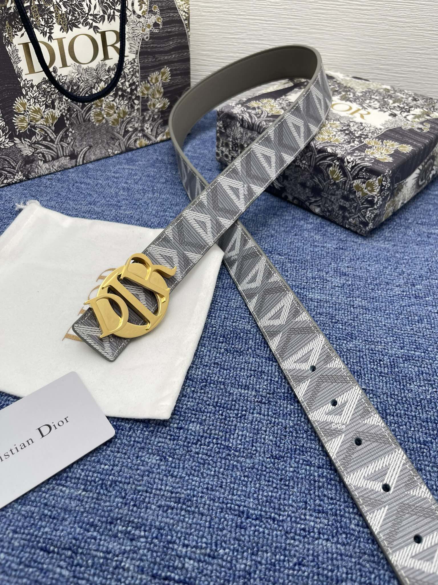 Dior Male Basic Belt Cow Leather Black Adjustable S-m