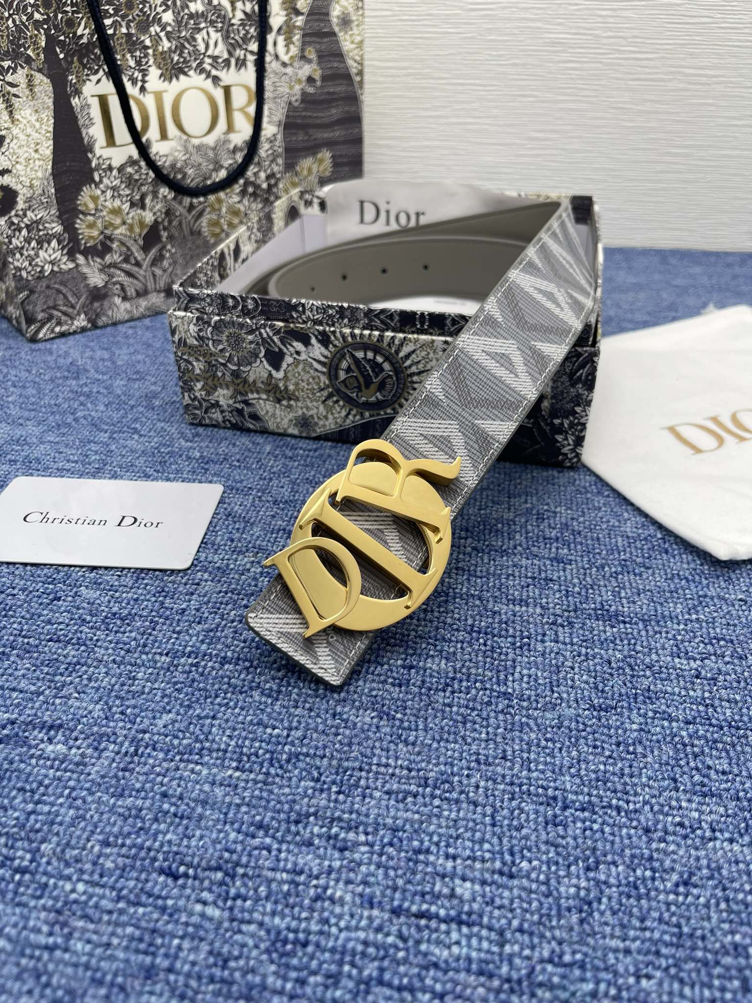 Dior Male Basic Belt Cow Leather Black Adjustable S-m