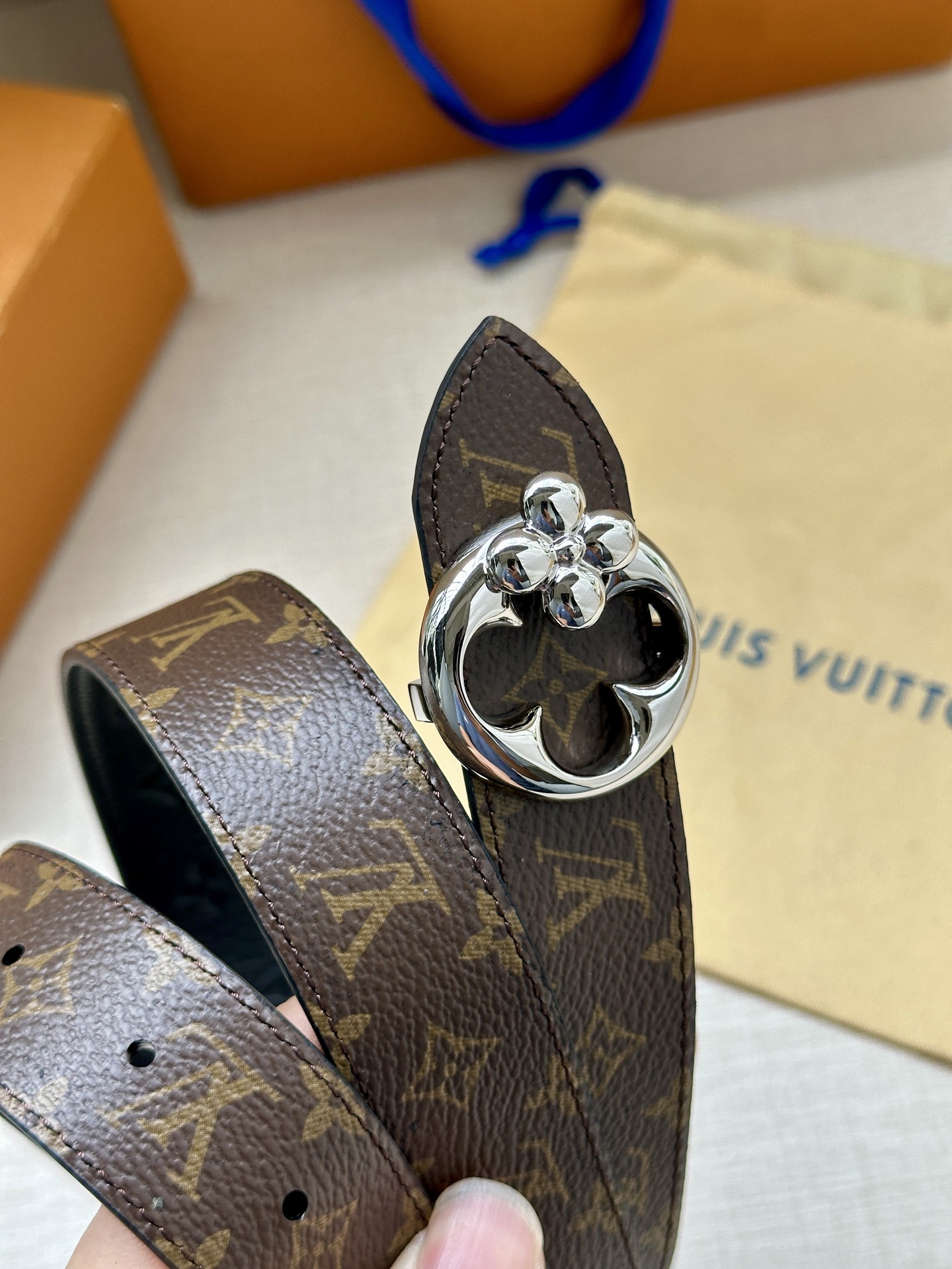 Louis Vuitton Female Basic Belt Cow Leather M-l