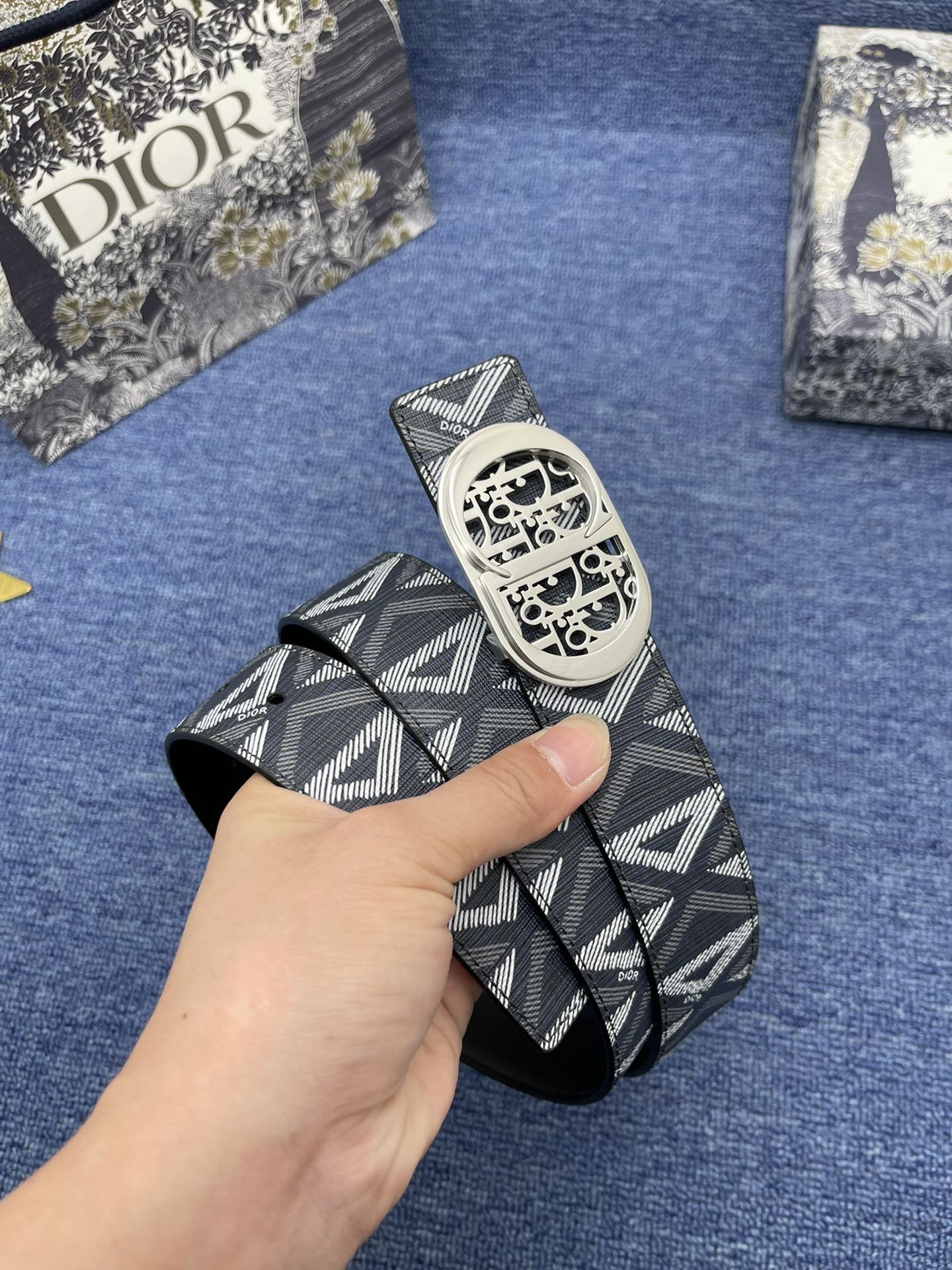 Dior Basic Belt Cow Leather Black Adjustable S-m