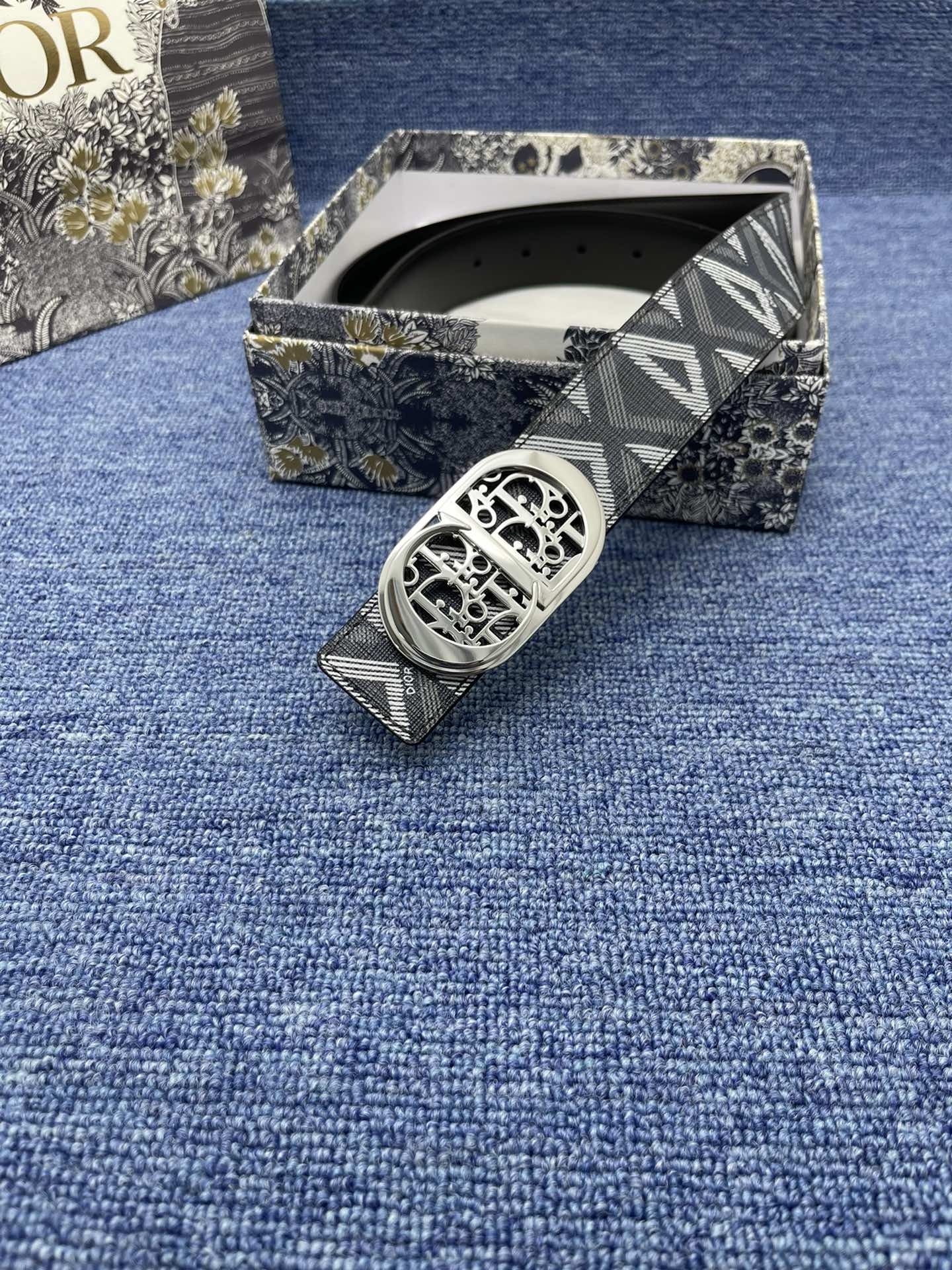 Dior Basic Belt Cow Leather Black Adjustable S-m