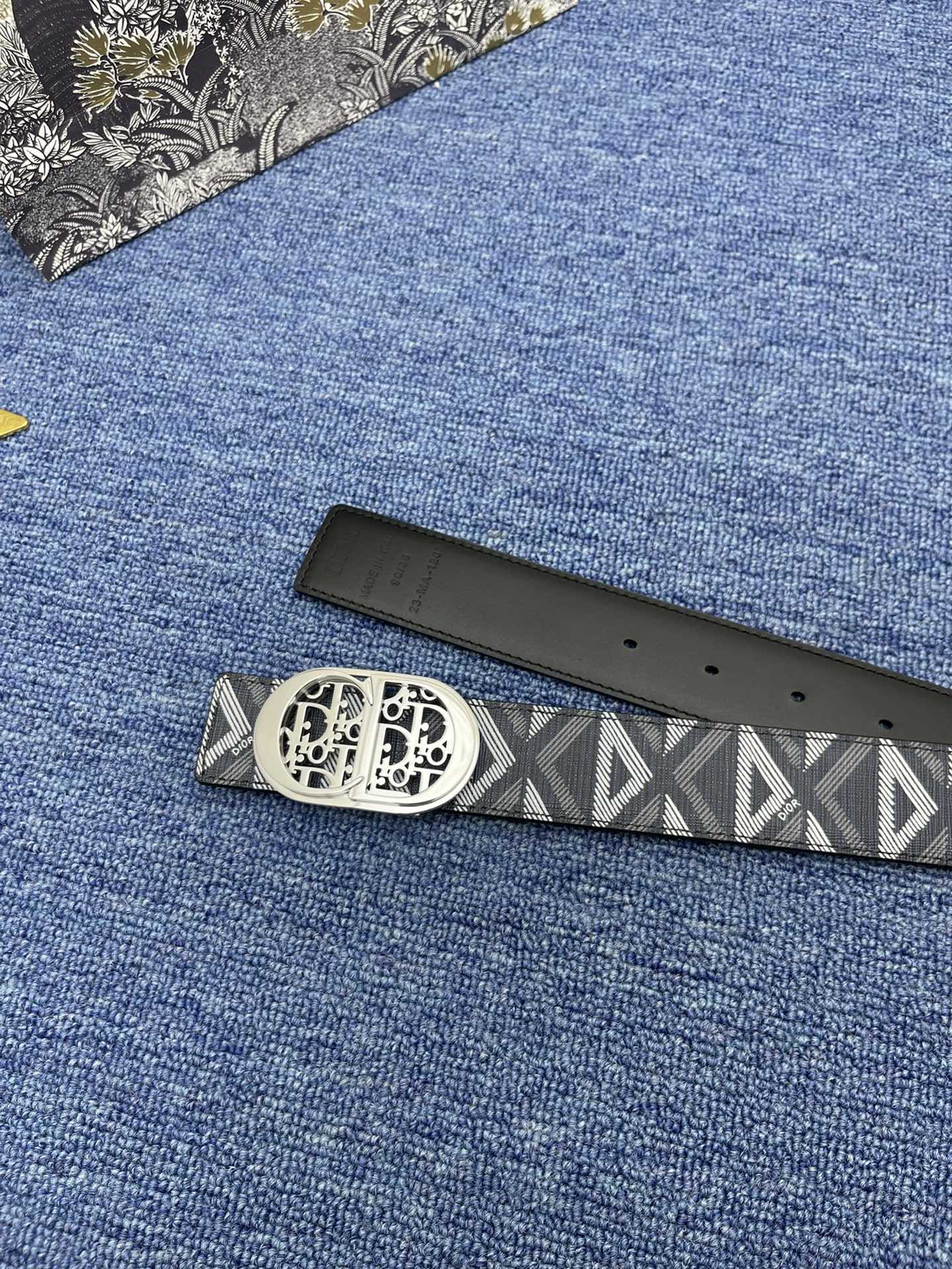 Dior Basic Belt Cow Leather Black Adjustable S-m