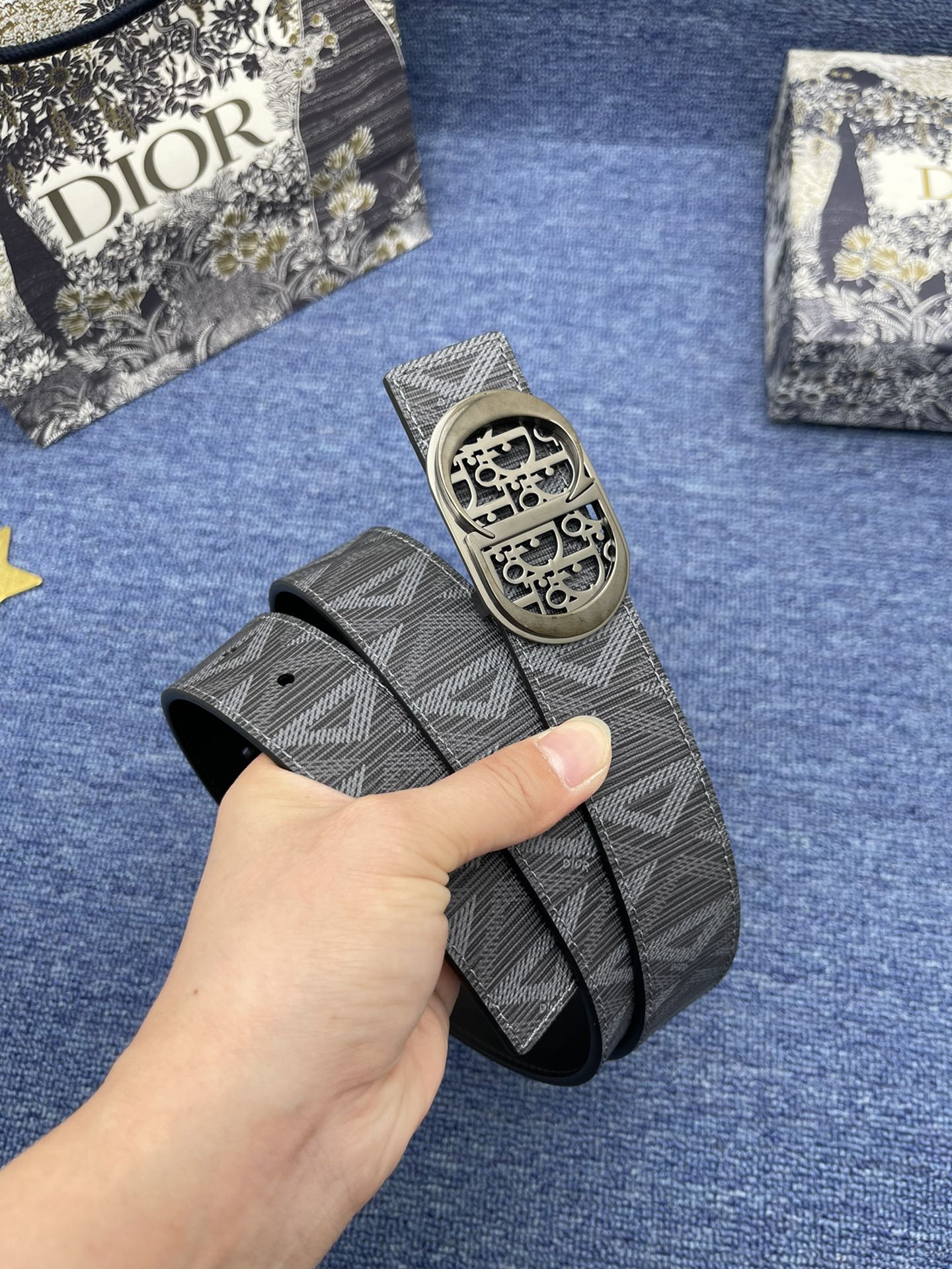 Dior Basic Belt Cow Leather Black Adjustable S-m