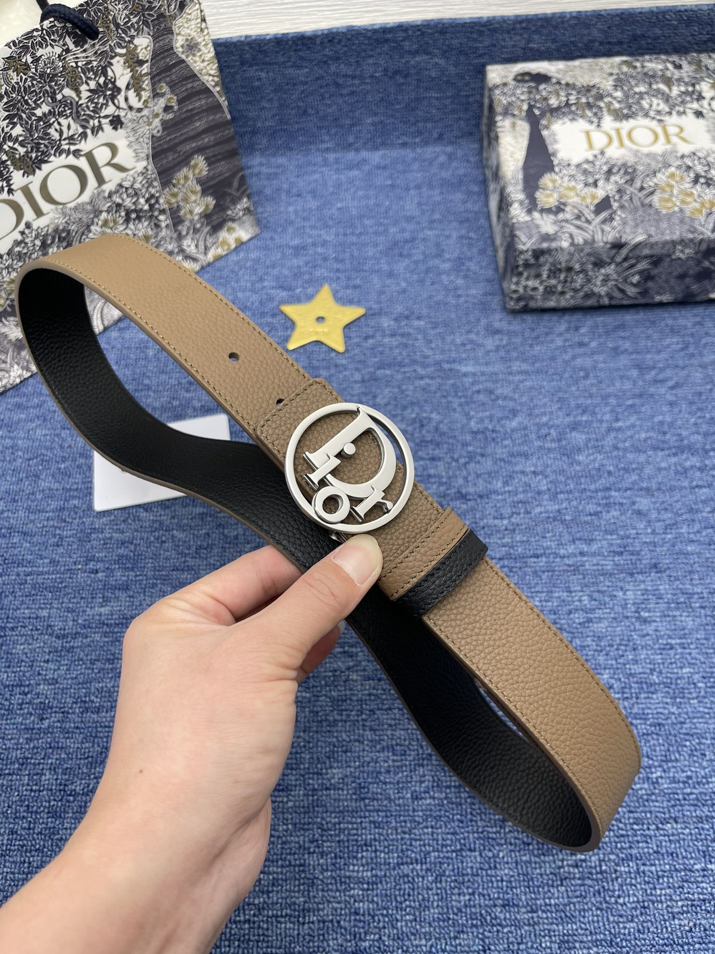 Dior Basic Belt Cow Leather Black Adjustable S-m