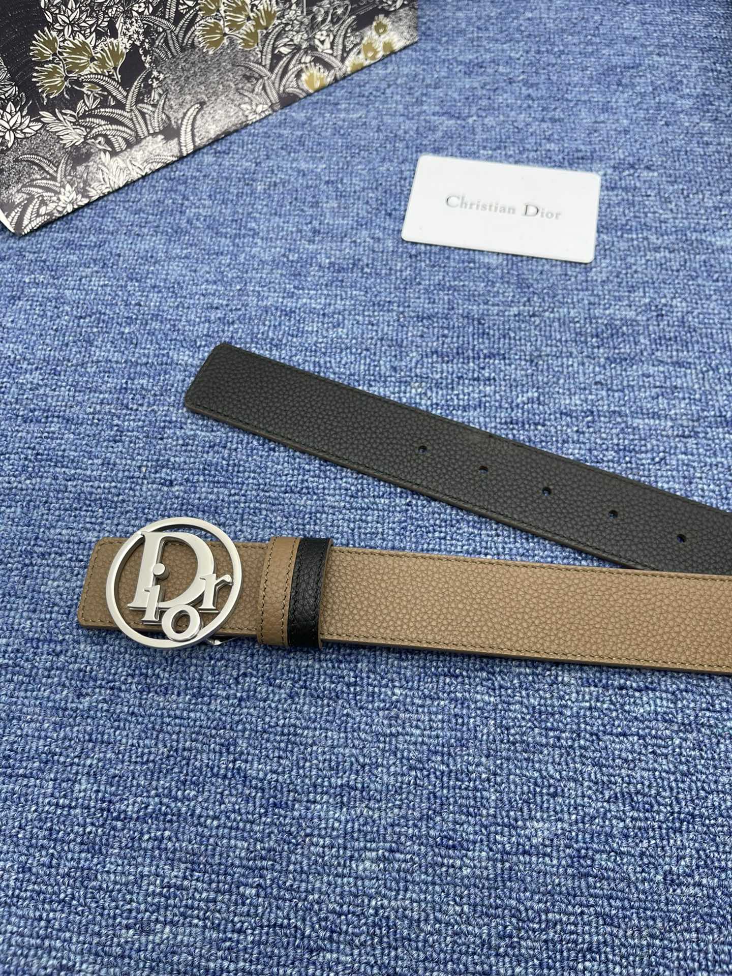 Dior Basic Belt Cow Leather Black Adjustable S-m