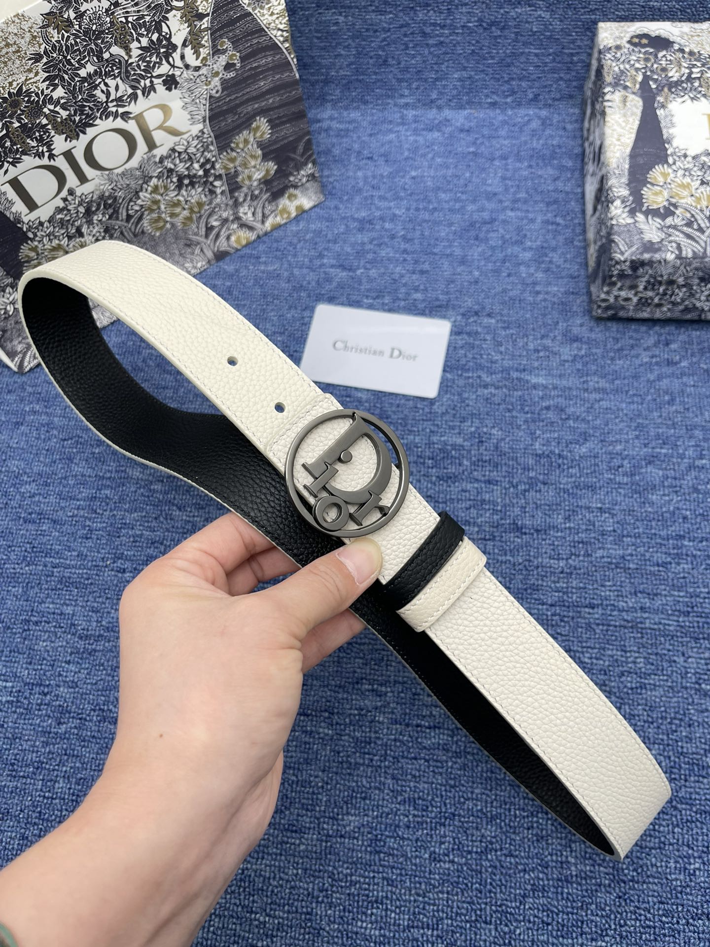 Dior Basic Belt Cow Leather Black Adjustable S-m