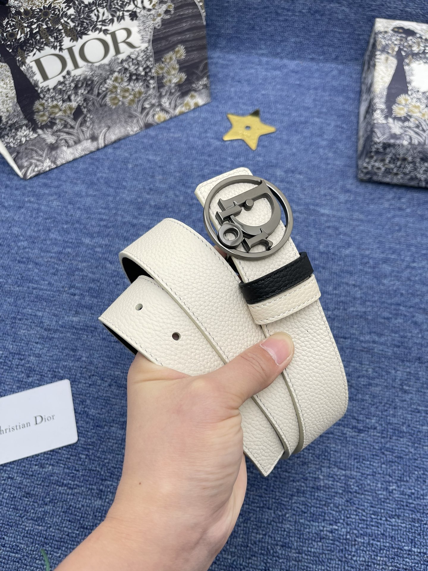 Dior Basic Belt Cow Leather Black Adjustable S-m