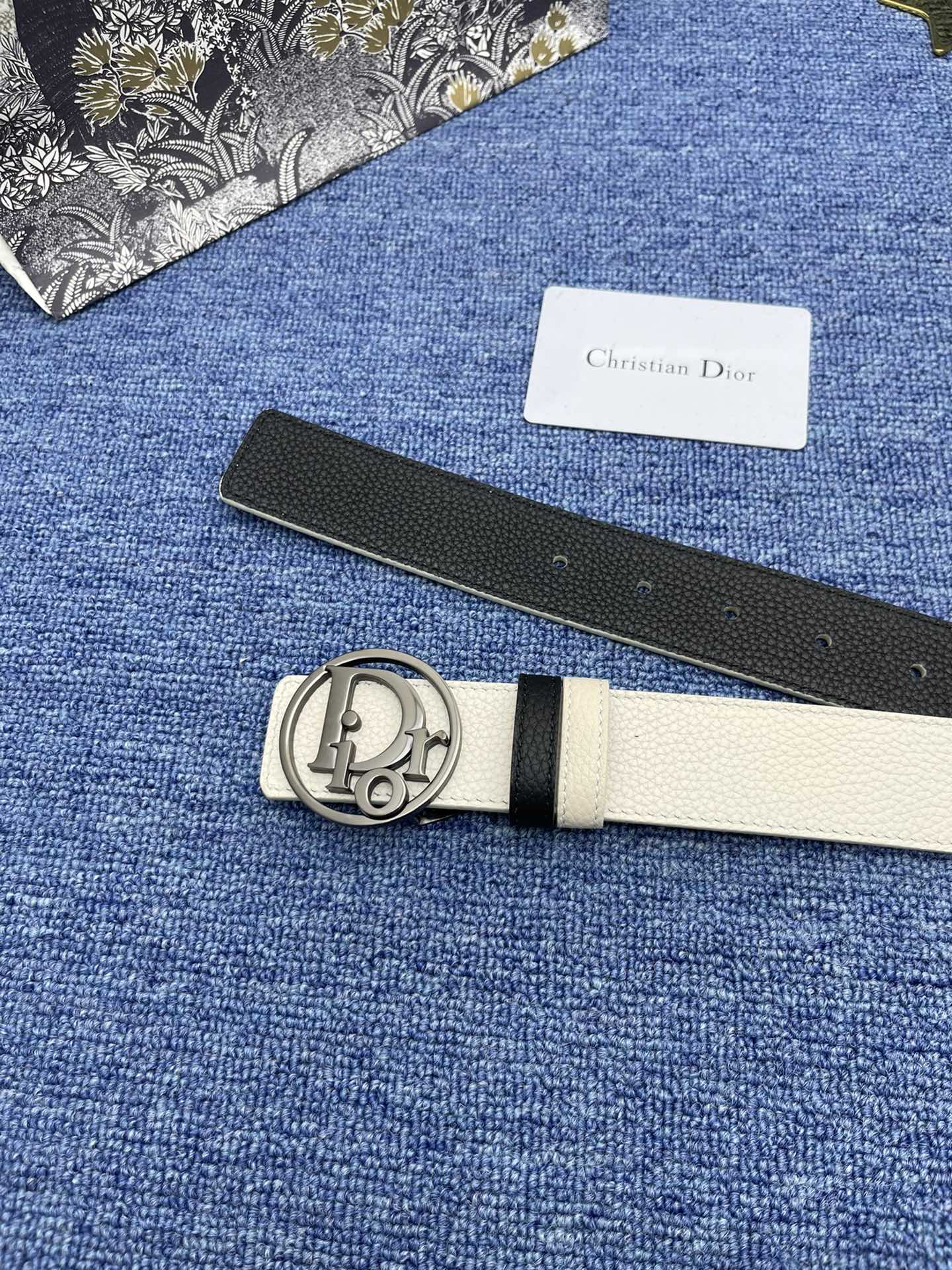 Dior Basic Belt Cow Leather Black Adjustable S-m