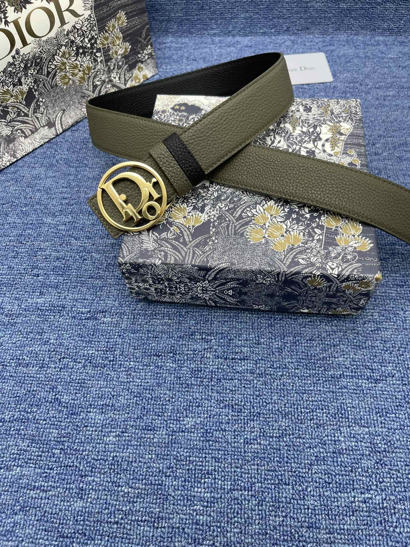 Dior Basic Belt Cow Leather Black Adjustable S-m