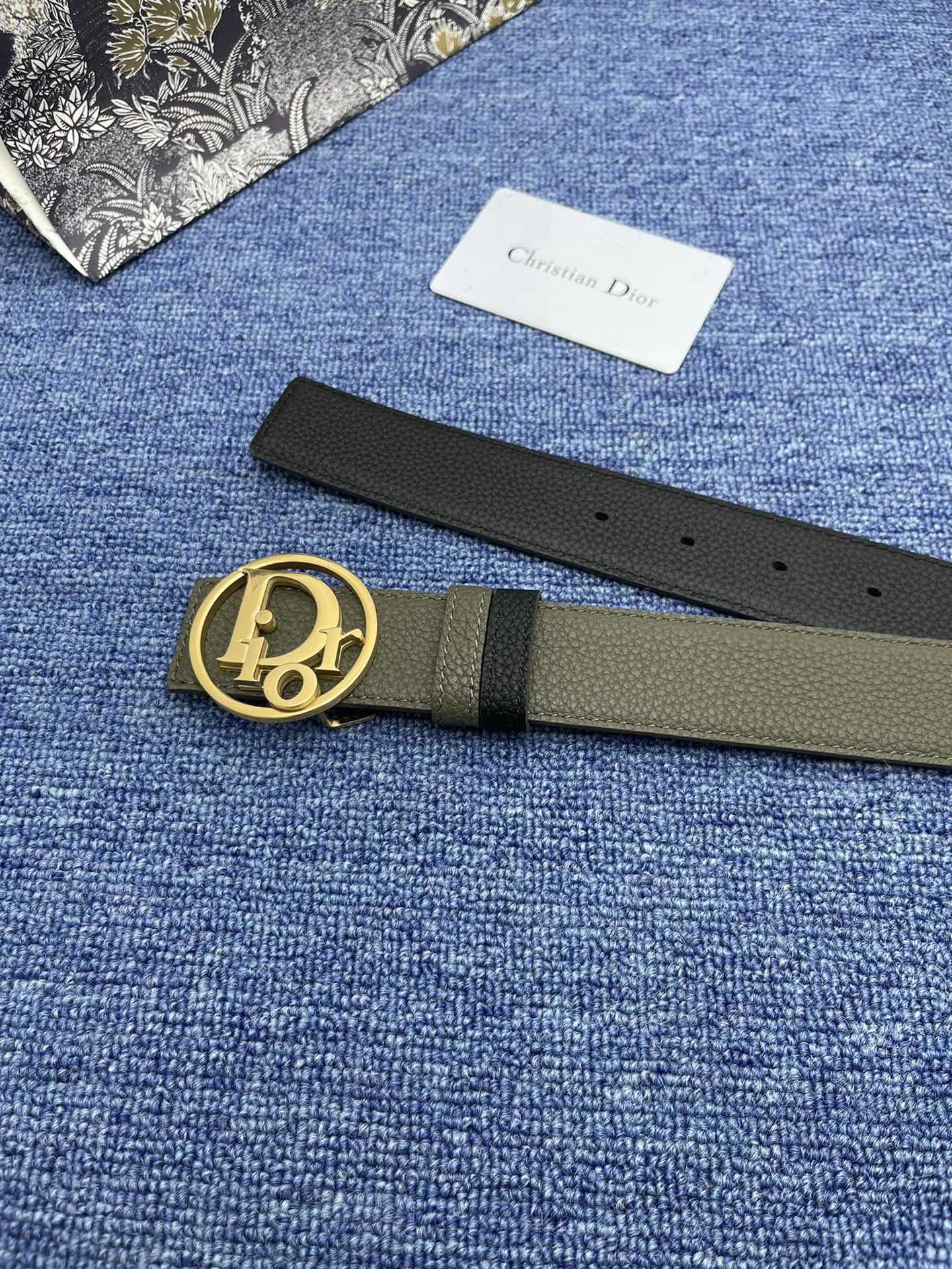 Dior Basic Belt Cow Leather Black Adjustable S-m