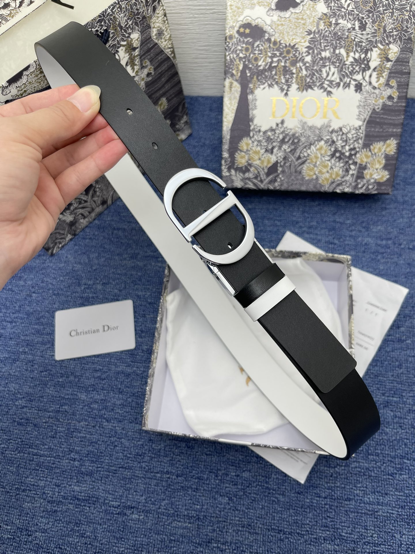 Dior Female Basic Belt Cow Leather Black Adjustable S-m