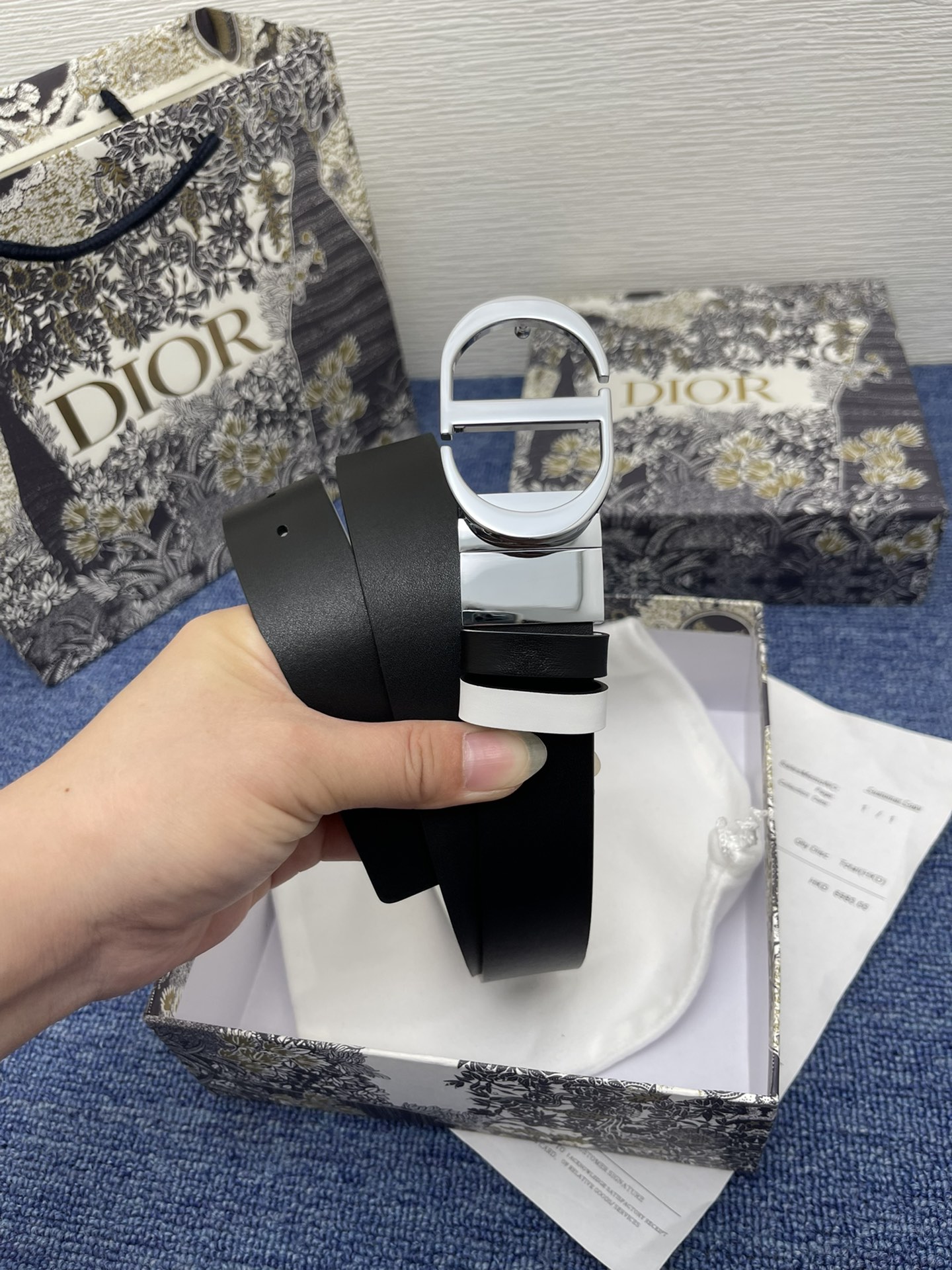 Dior Female Basic Belt Cow Leather Black Adjustable S-m