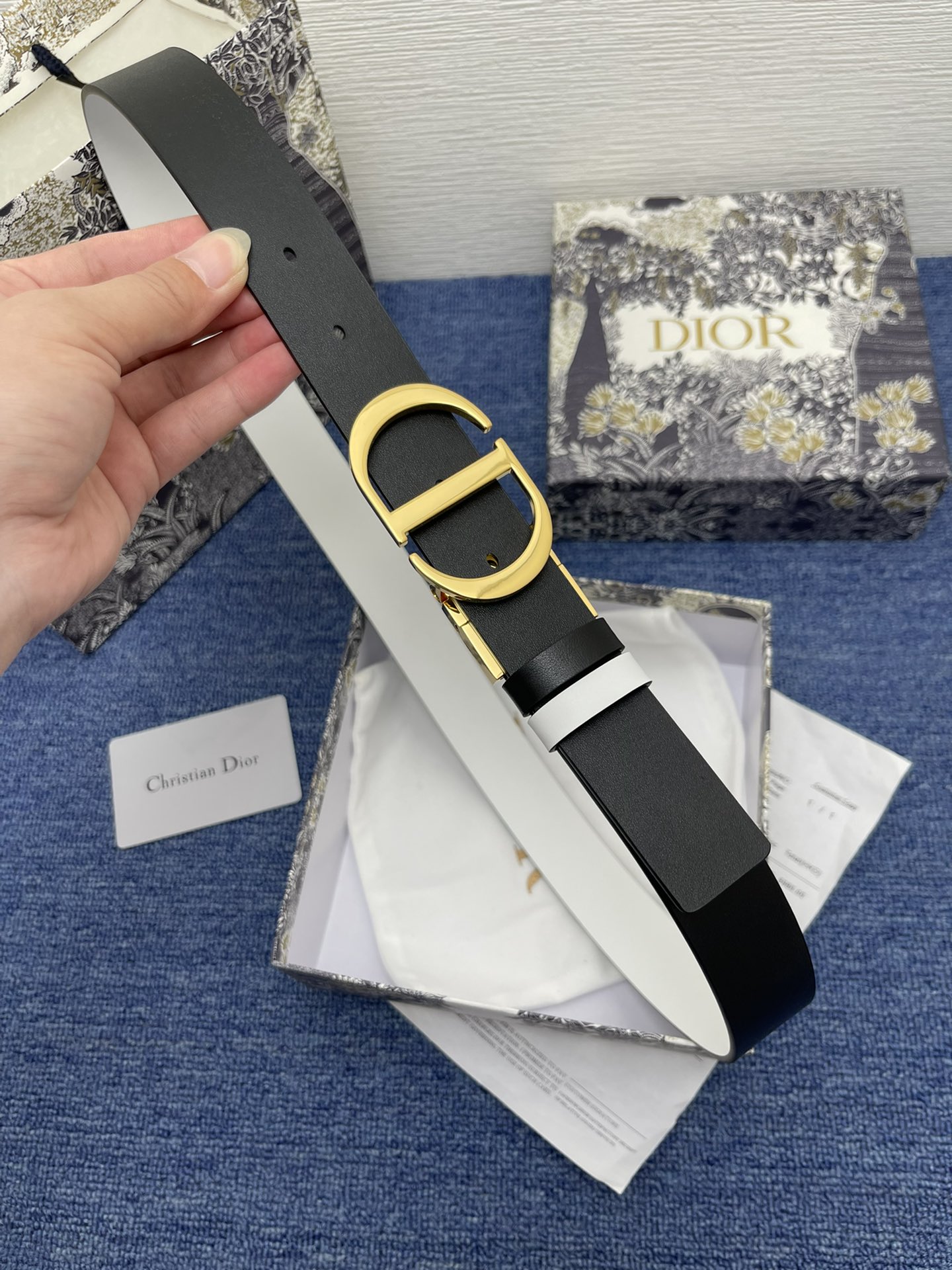 Dior Female Basic Belt Cow Leather Black Adjustable S-m