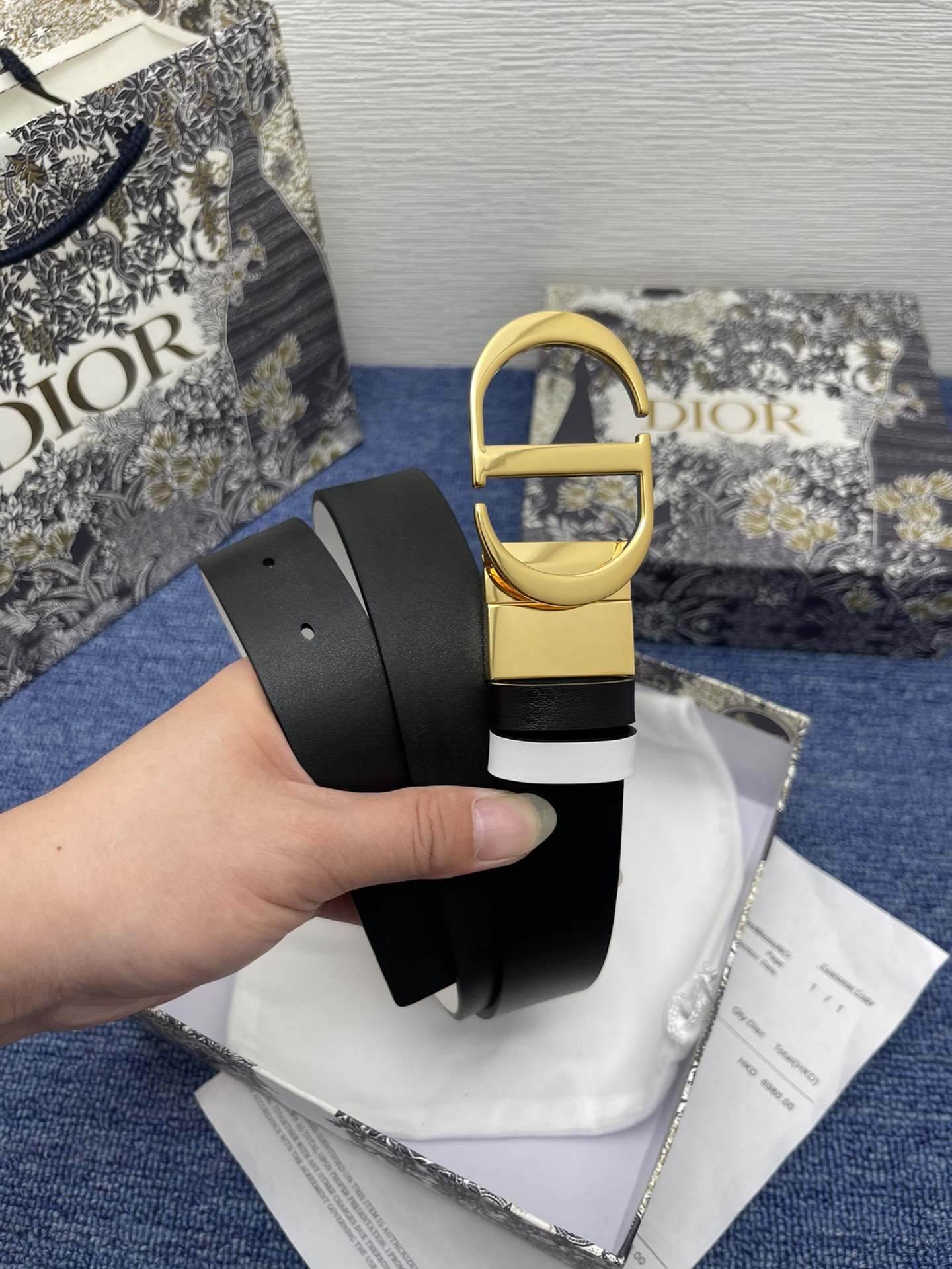 Dior Female Basic Belt Cow Leather Black Adjustable S-m